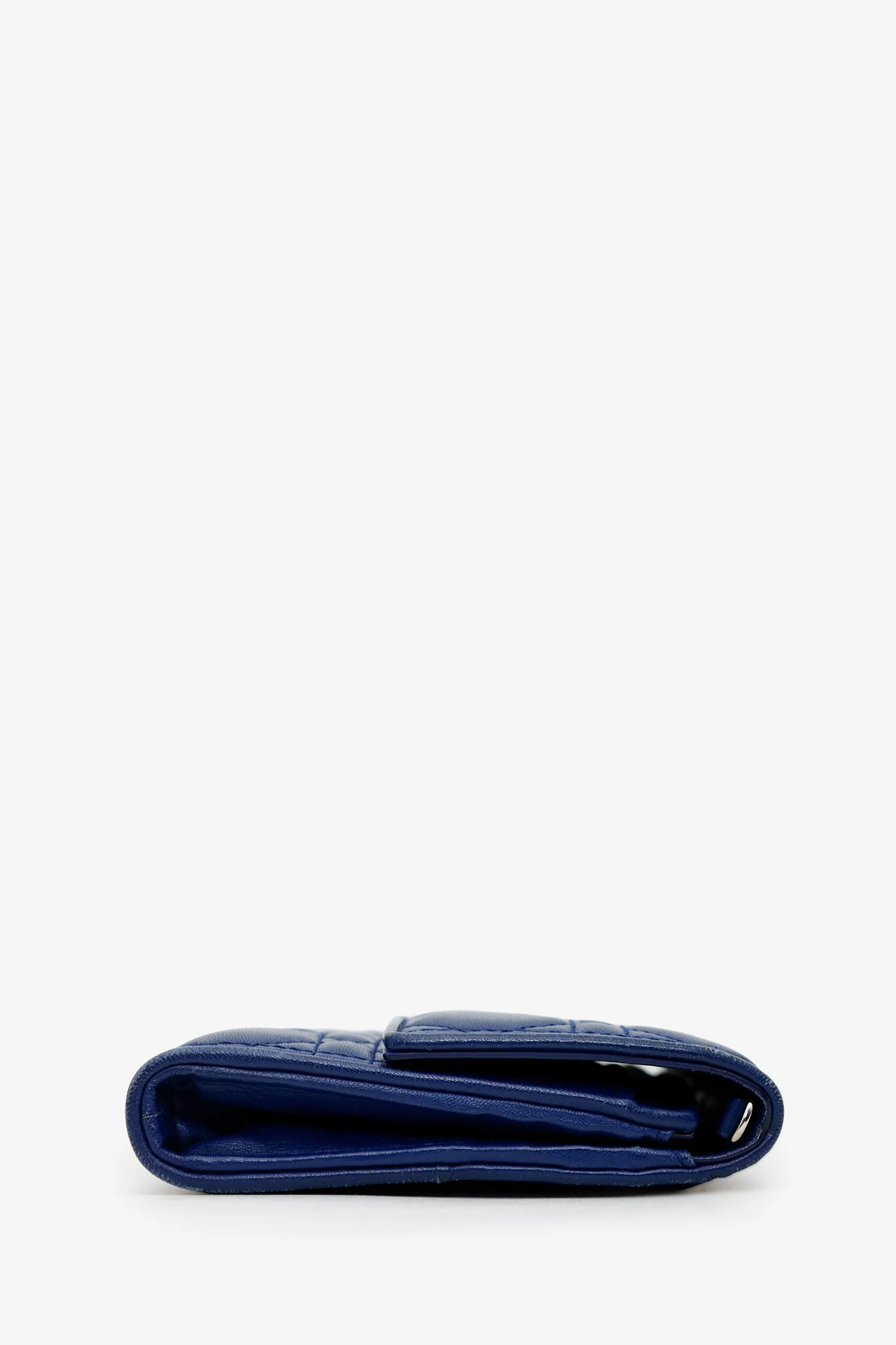 Christian Dior 2013 Navy Cannage Leather Lady Dior Wallet With Chain - Image 4