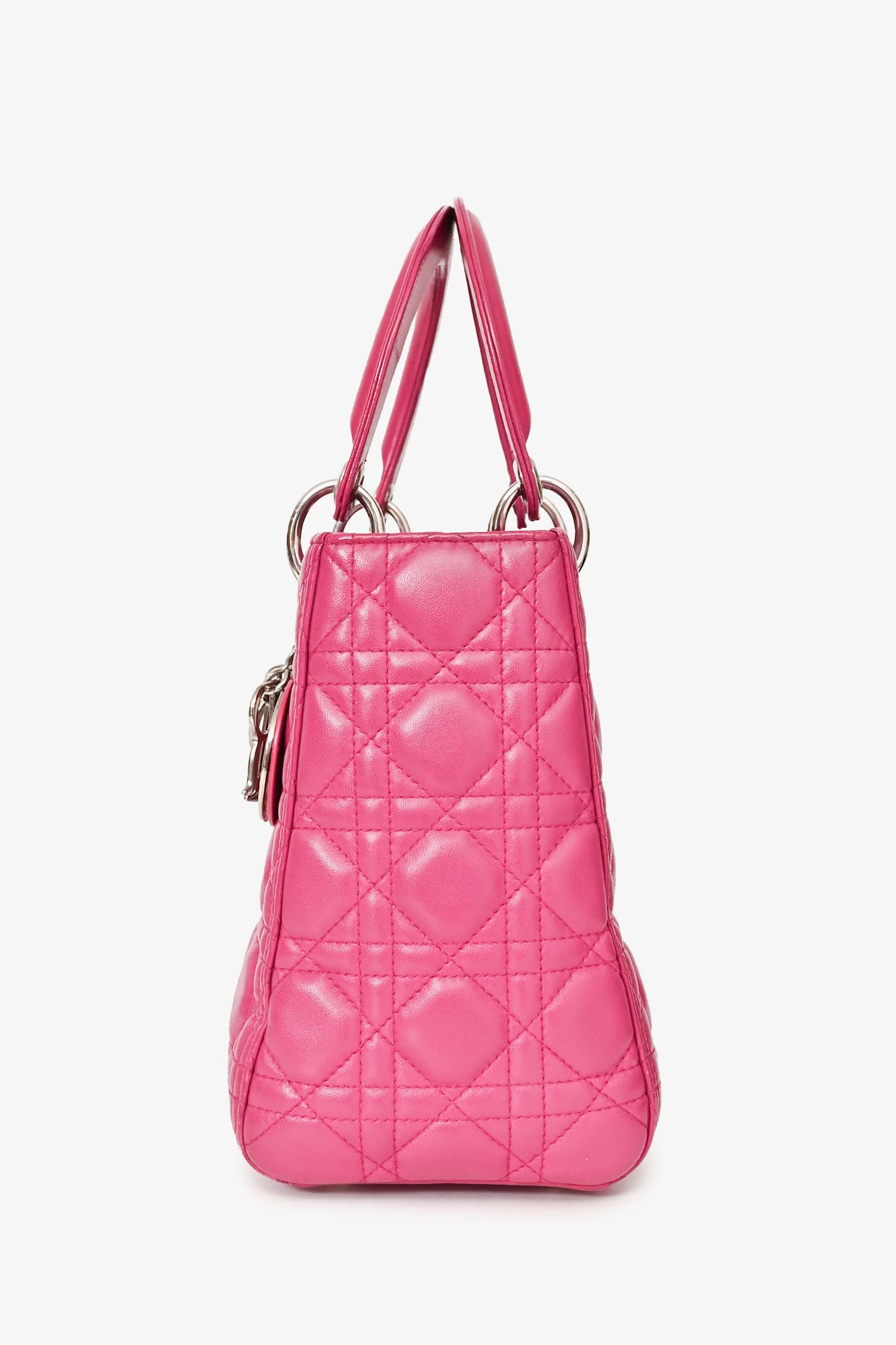 Christian Dior 2013 Pink Cannage Leather Lady Dior Top Handle with Strap - Image 3