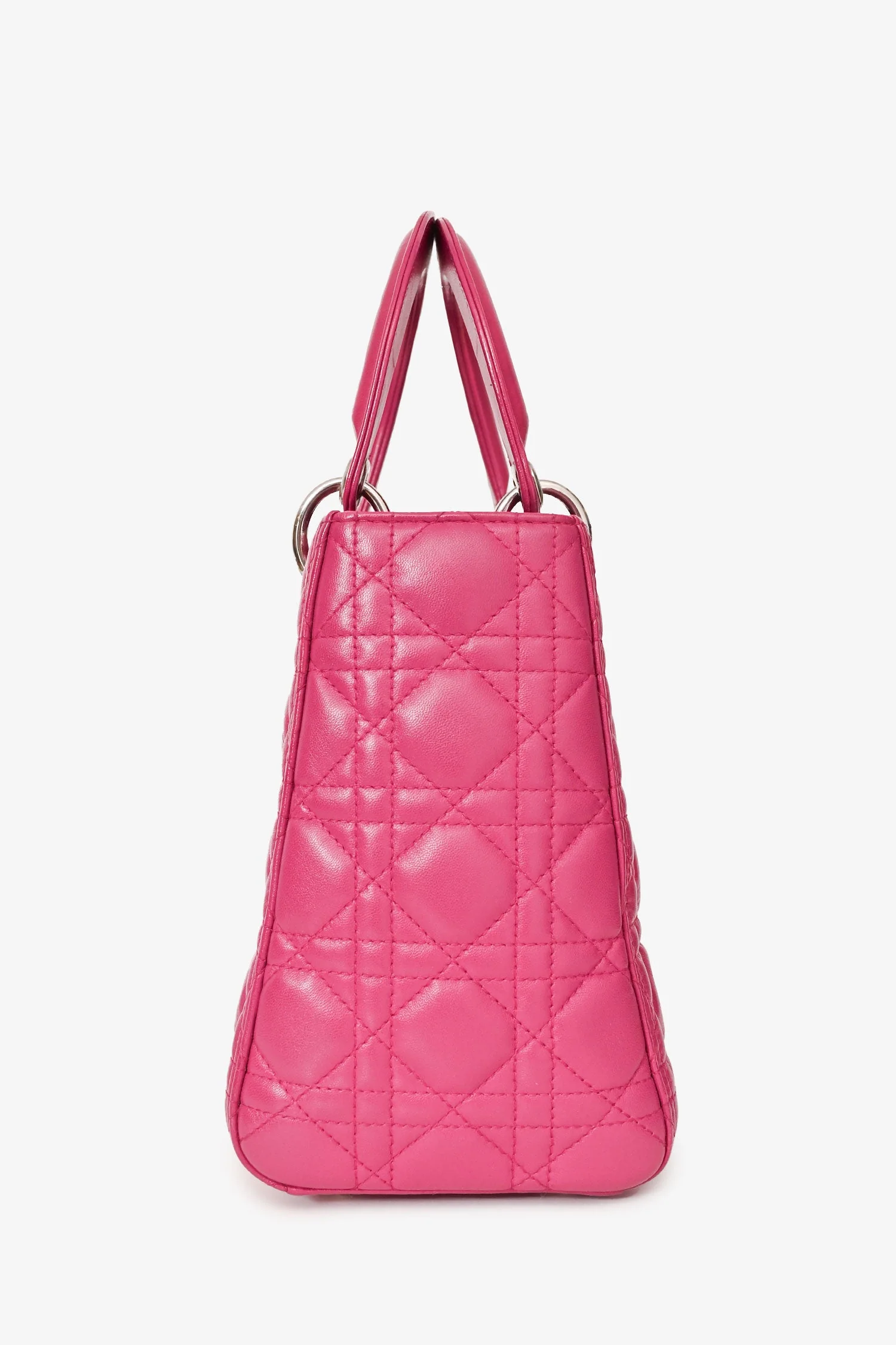 Christian Dior 2013 Pink Cannage Leather Lady Dior Top Handle with Strap - Image 4