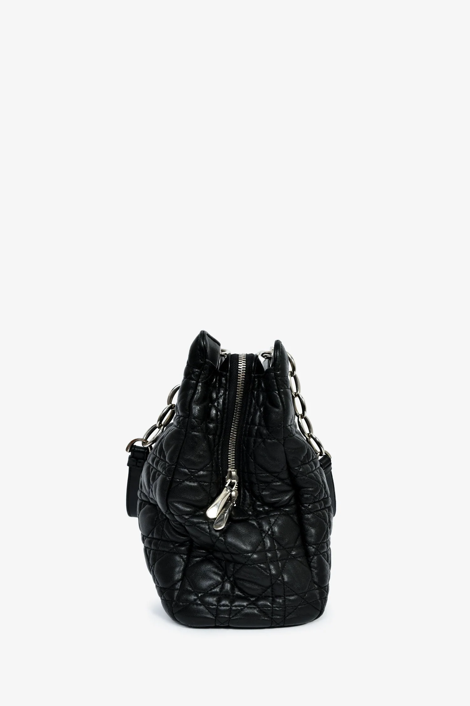 Christian Dior 2014 Black Leather Soft Cannage Lady Dior Shopping Tote - Image 3