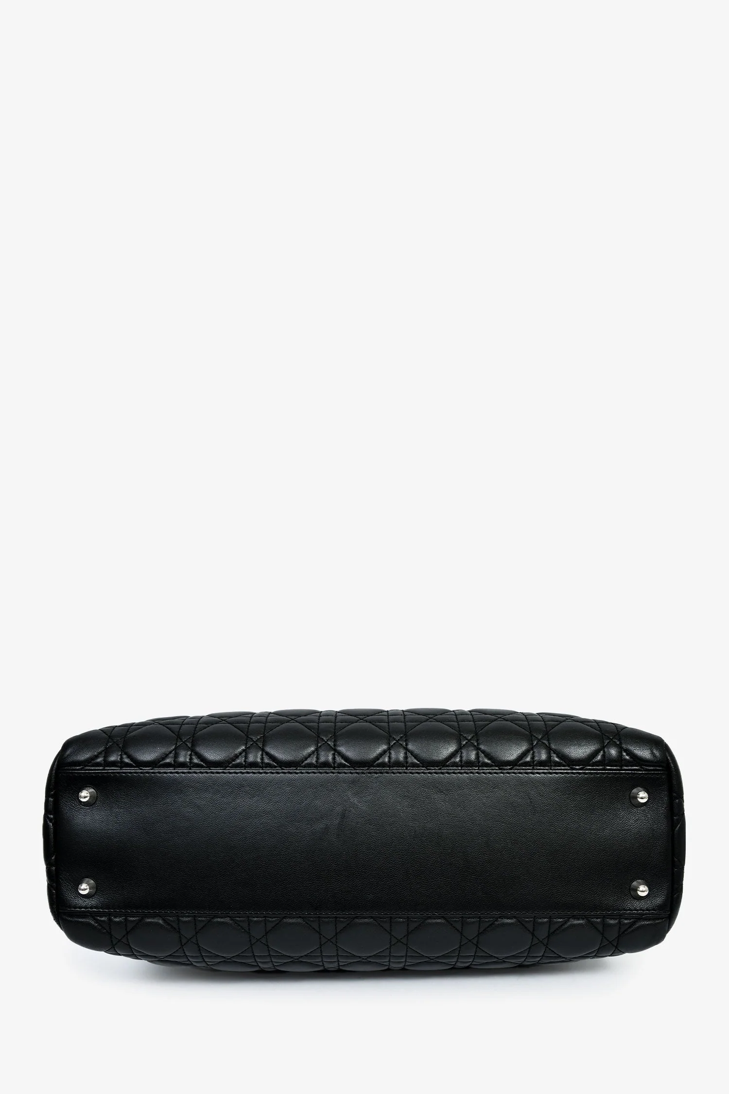 Christian Dior 2014 Black Leather Soft Cannage Lady Dior Shopping Tote - Image 5