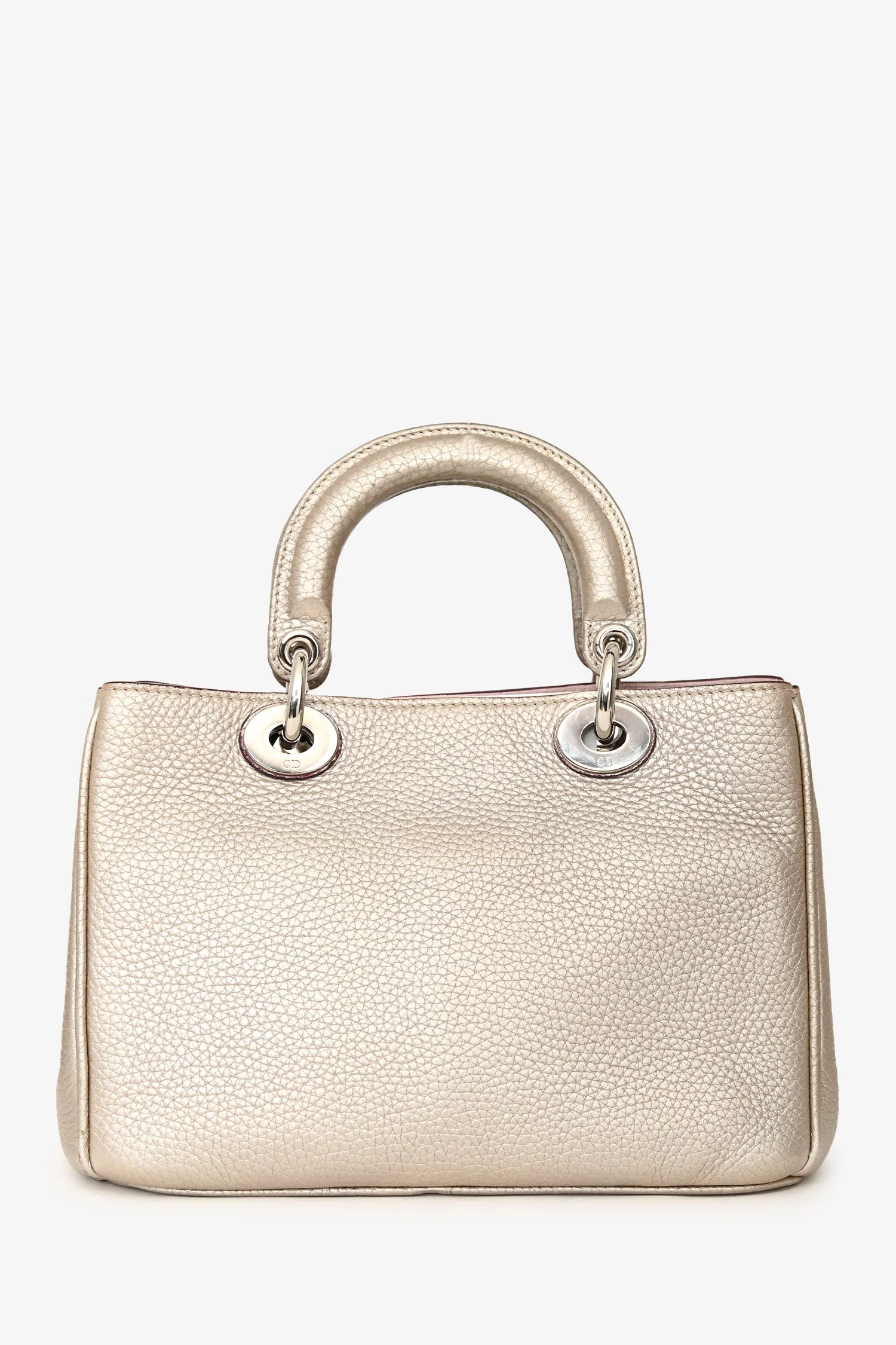 Christian Dior 2014 Gold Leather Mini Diorissimo Top Handle with Strap - Image 2