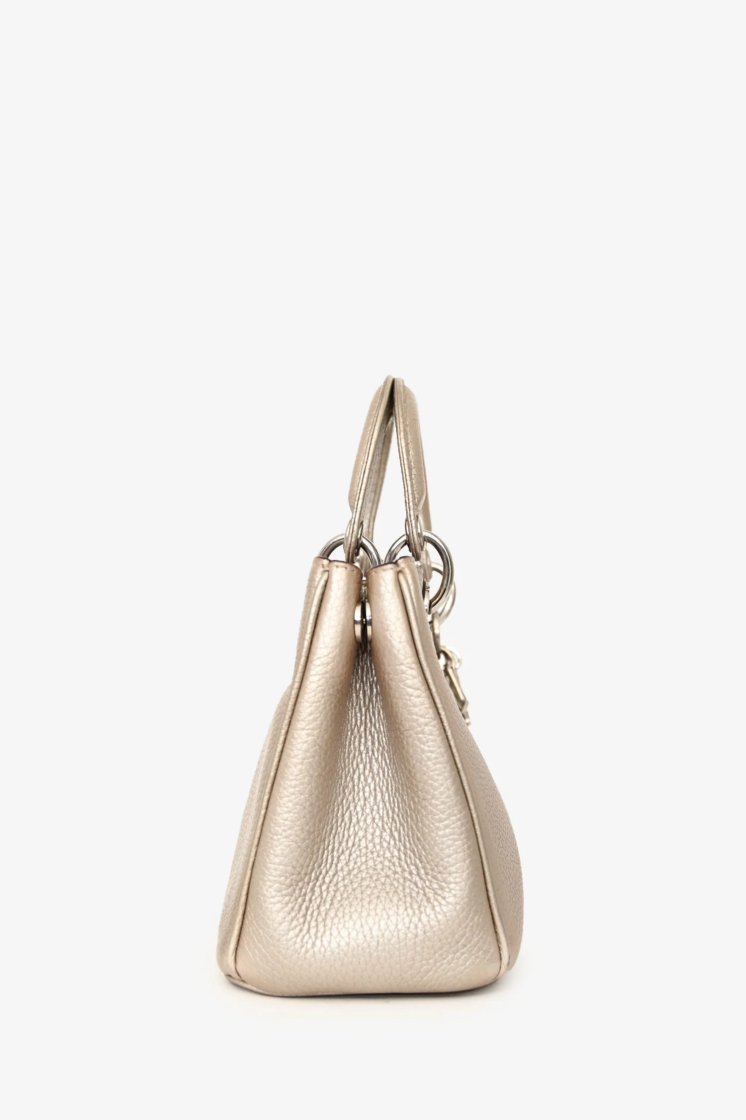 Christian Dior 2014 Gold Leather Mini Diorissimo Top Handle with Strap - Image 3