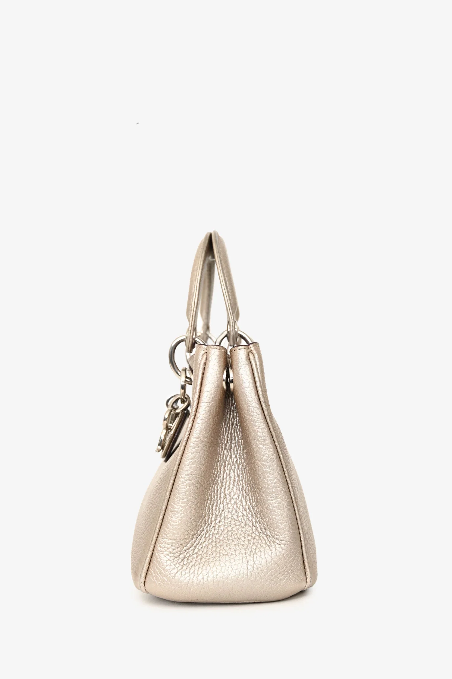 Christian Dior 2014 Gold Leather Mini Diorissimo Top Handle with Strap - Image 4