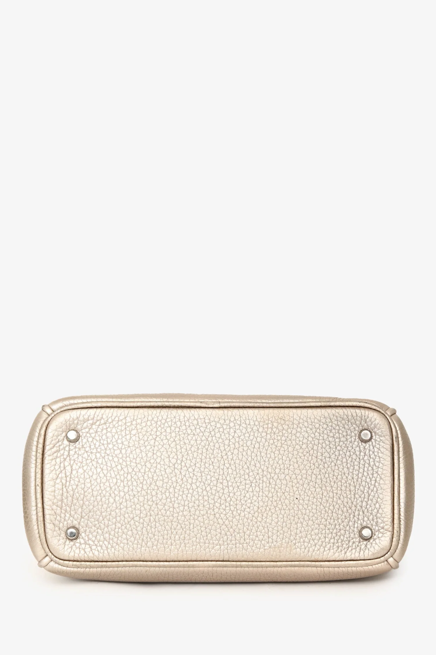 Christian Dior 2014 Gold Leather Mini Diorissimo Top Handle with Strap - Image 5