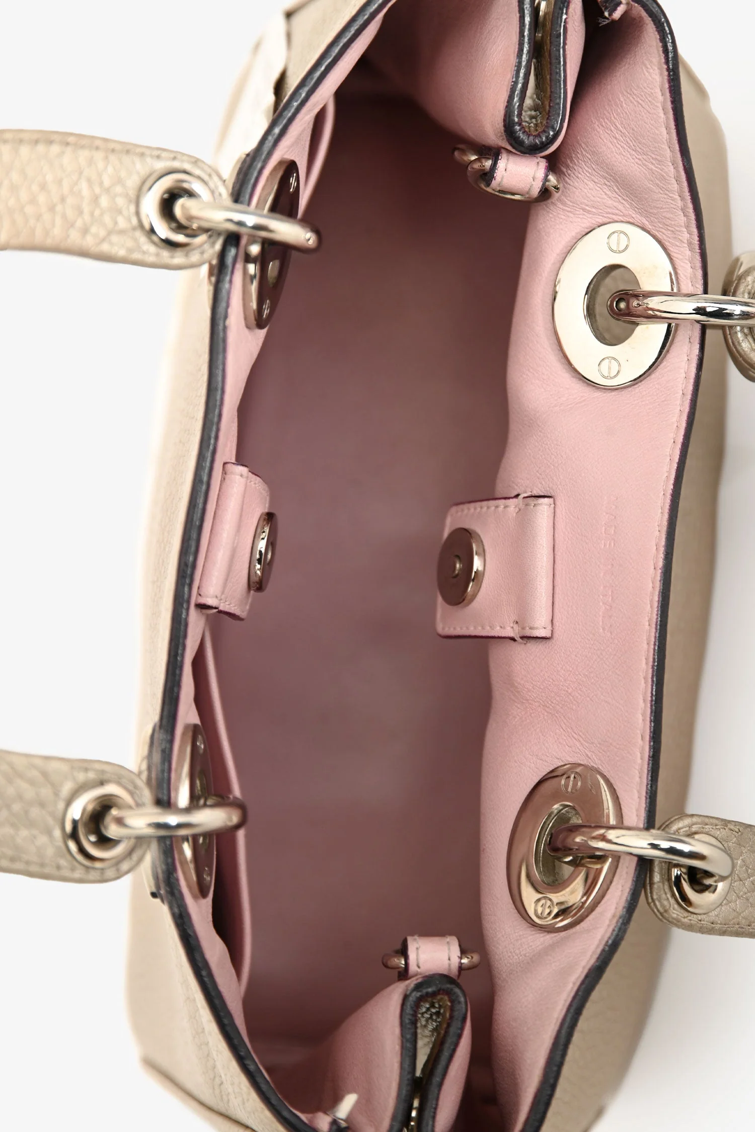 Christian Dior 2014 Gold Leather Mini Diorissimo Top Handle with Strap - Image 6