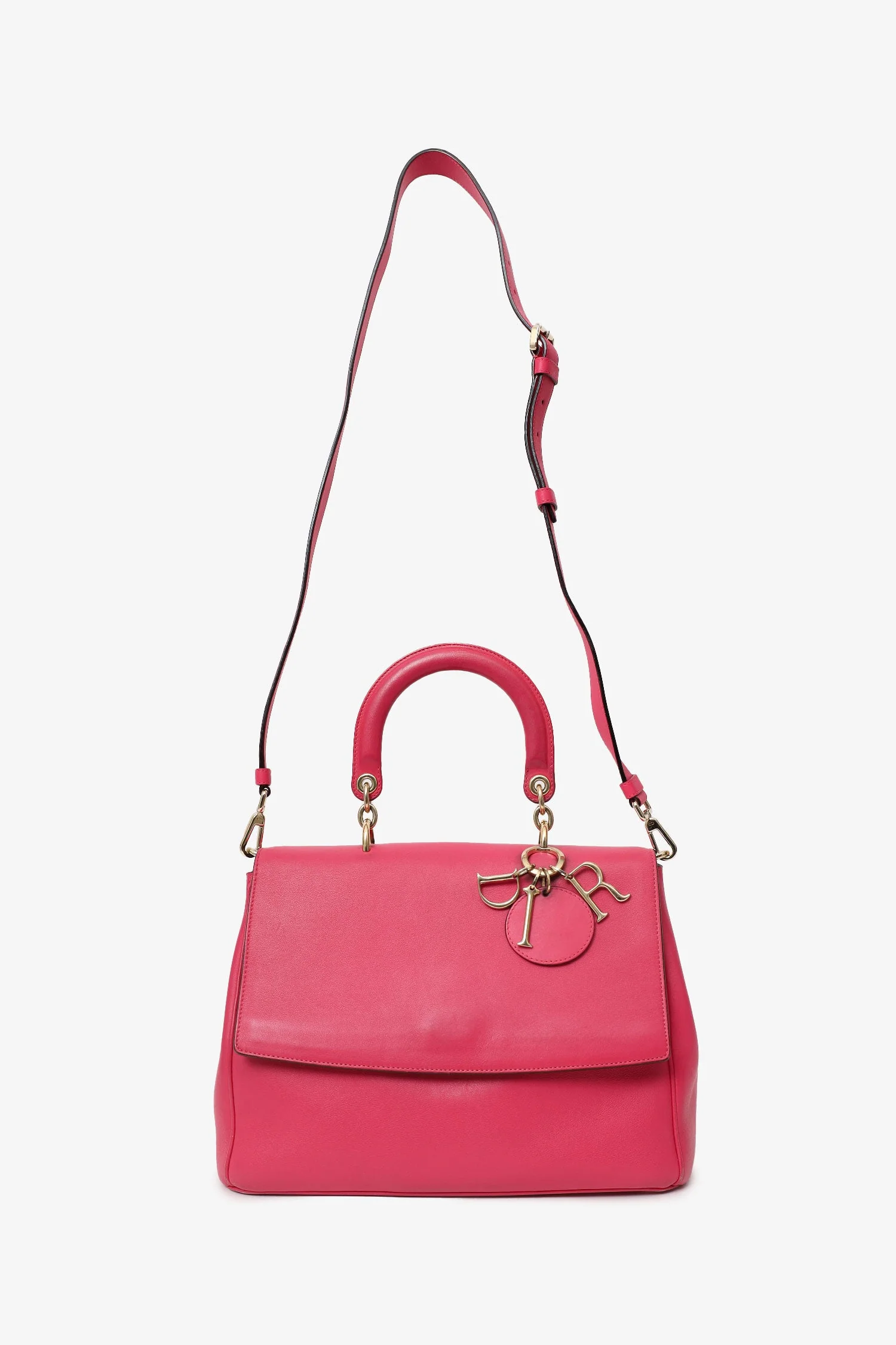 Christian Dior 2014 Pink Leather 'Be Dior' Top Handle With Strap - Image 8