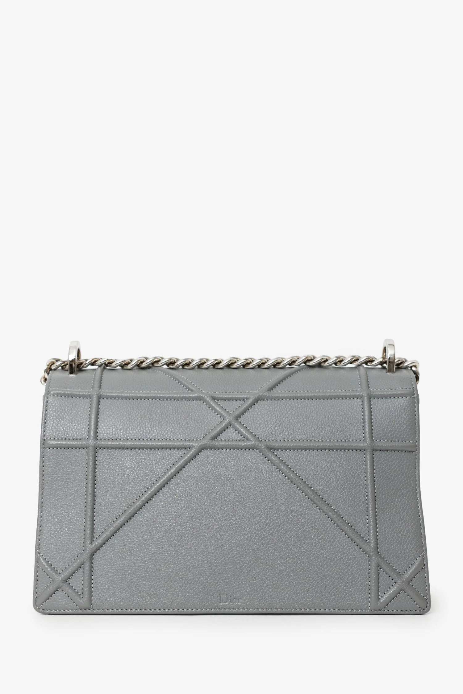 Christian Dior 2015 Grey Grained Leather Medium Diorama Shoulder Bag - Image 3