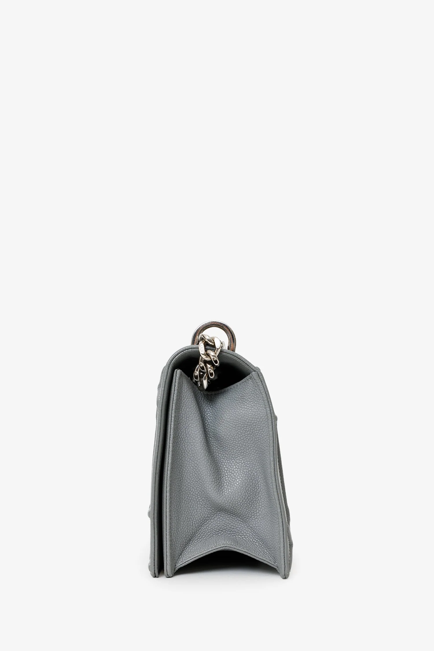 Christian Dior 2015 Grey Grained Leather Medium Diorama Shoulder Bag - Image 4