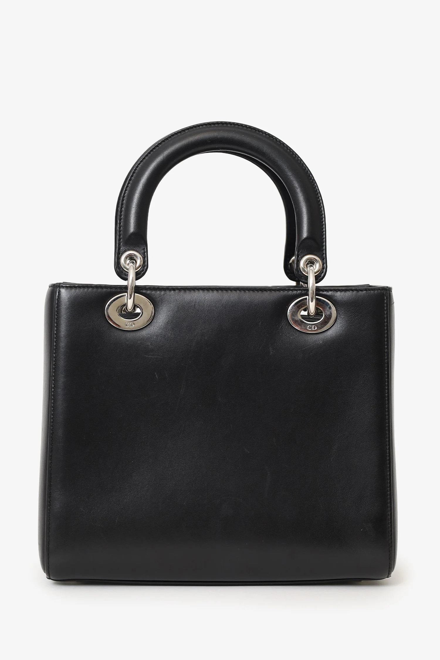 Christian Dior 2016 Black Smooth Calfskin Embellished Dragonfly Medium Lady Dior - Image 2