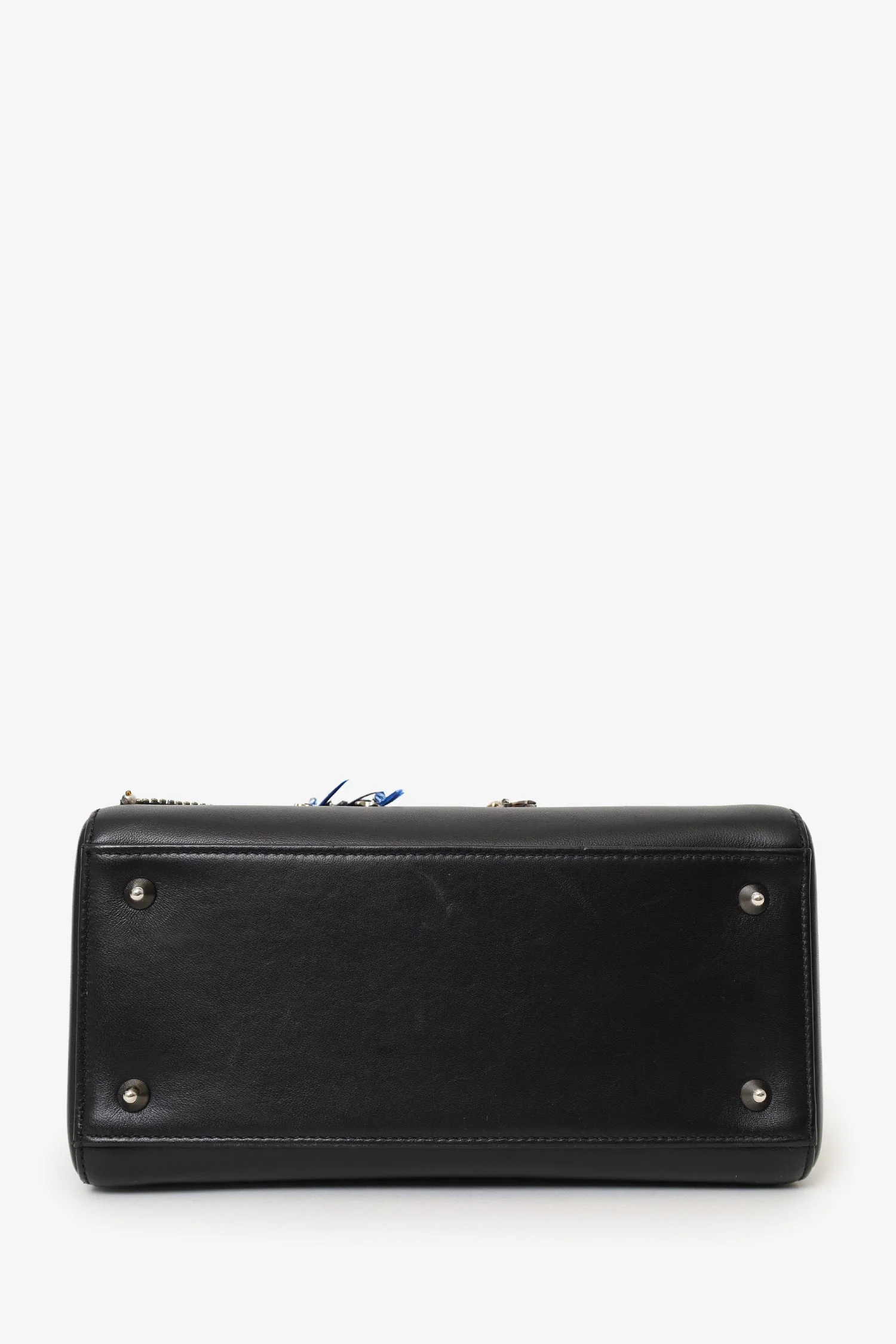 Christian Dior 2016 Black Smooth Calfskin Embellished Dragonfly Medium Lady Dior - Image 5