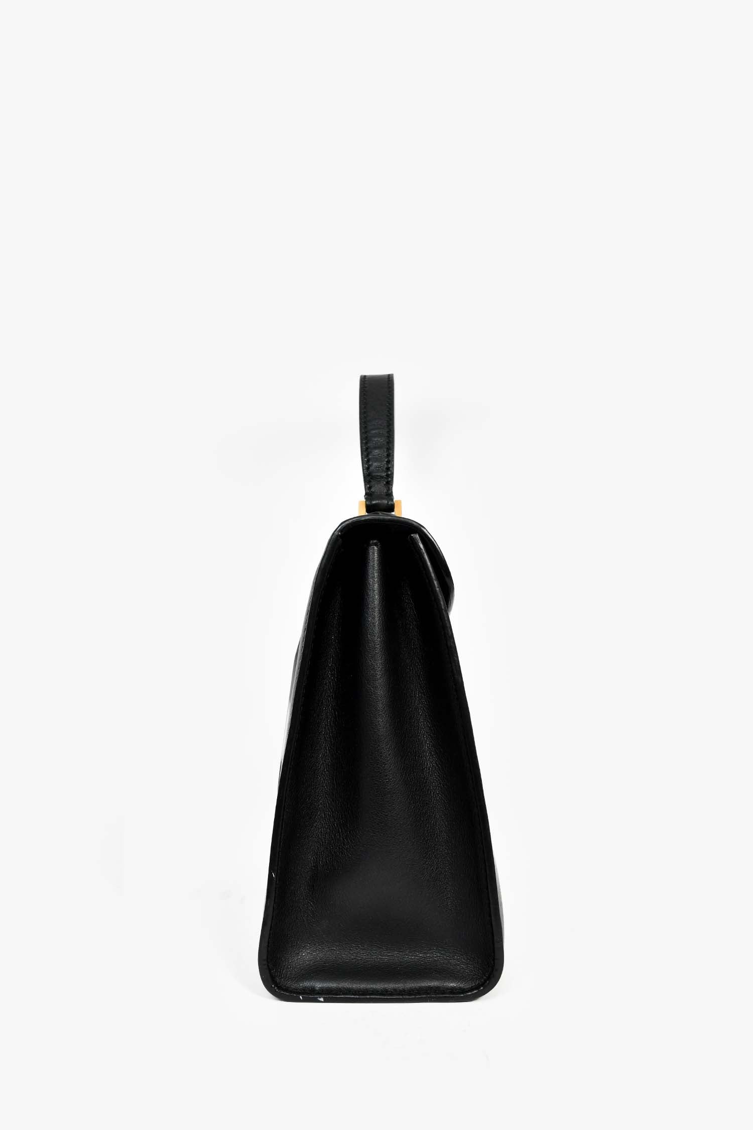 Christian Dior 2017 Black Leather Dioraddict Top Handle Bag With Strap - Image 2
