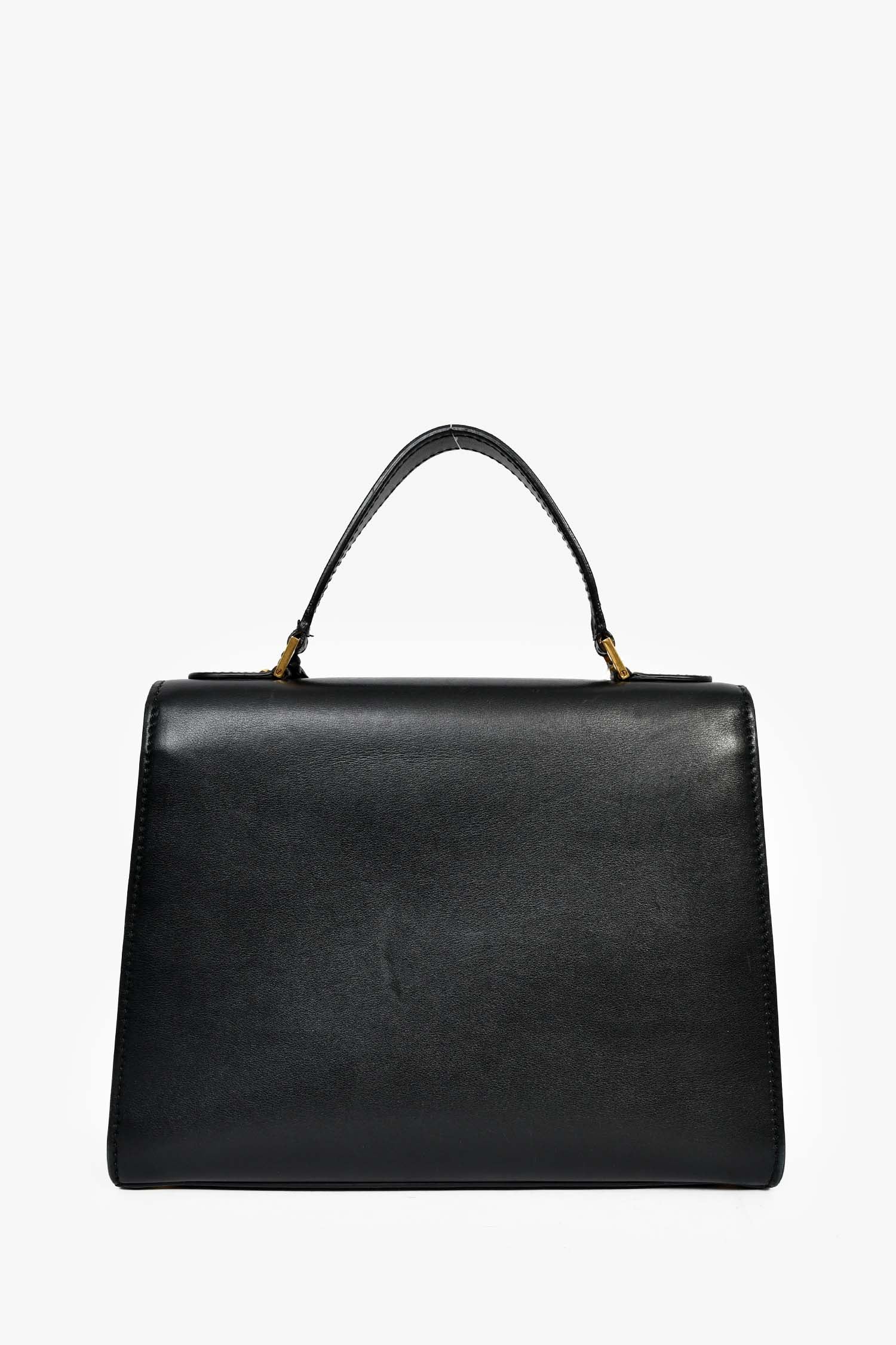 Christian Dior 2017 Black Leather Dioraddict Top Handle Bag With Strap - Image 3