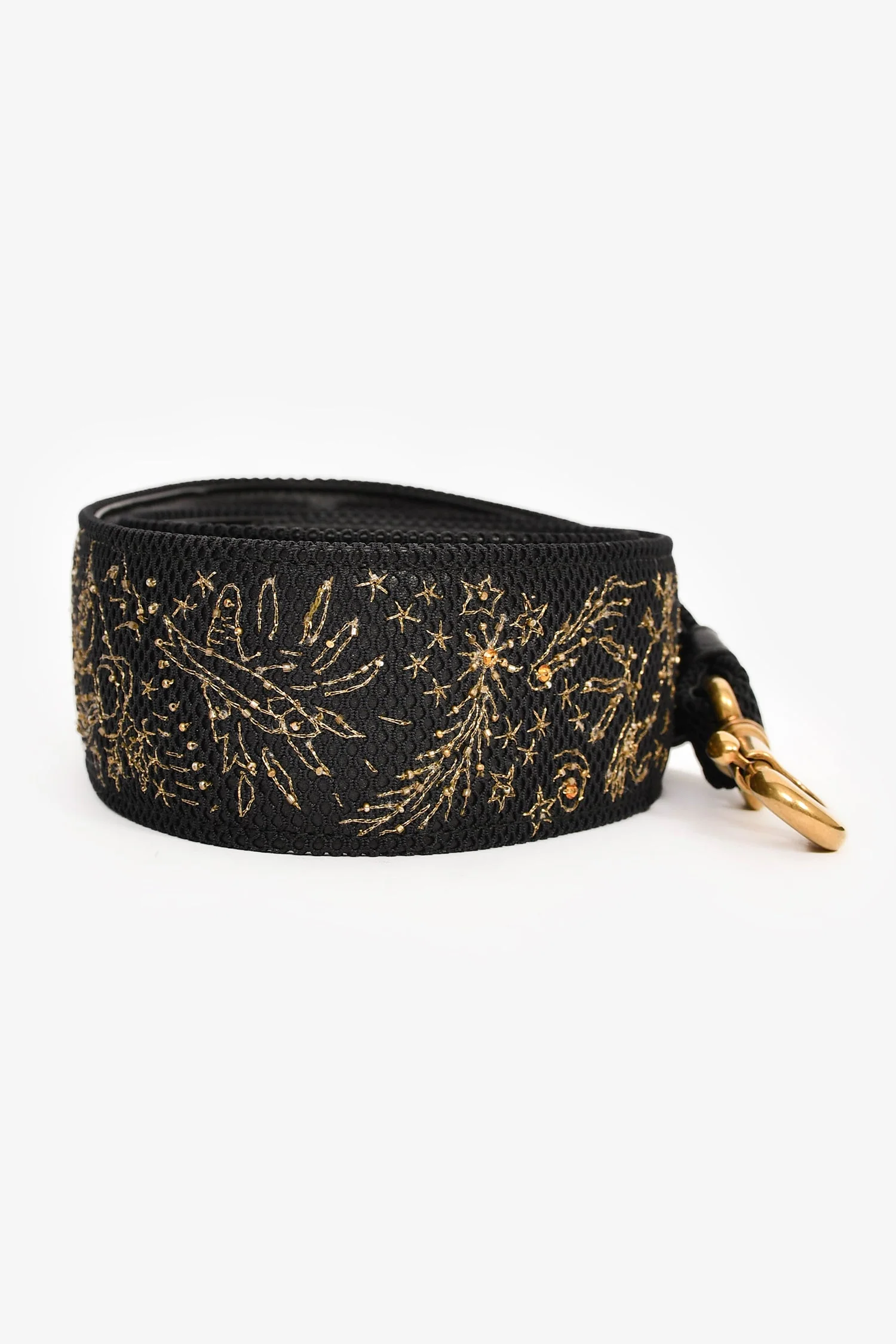 Christian Dior 2017 Black Leather Zodiac Embroidered Medium Lady D-Lite Bag with Strap - Image 11