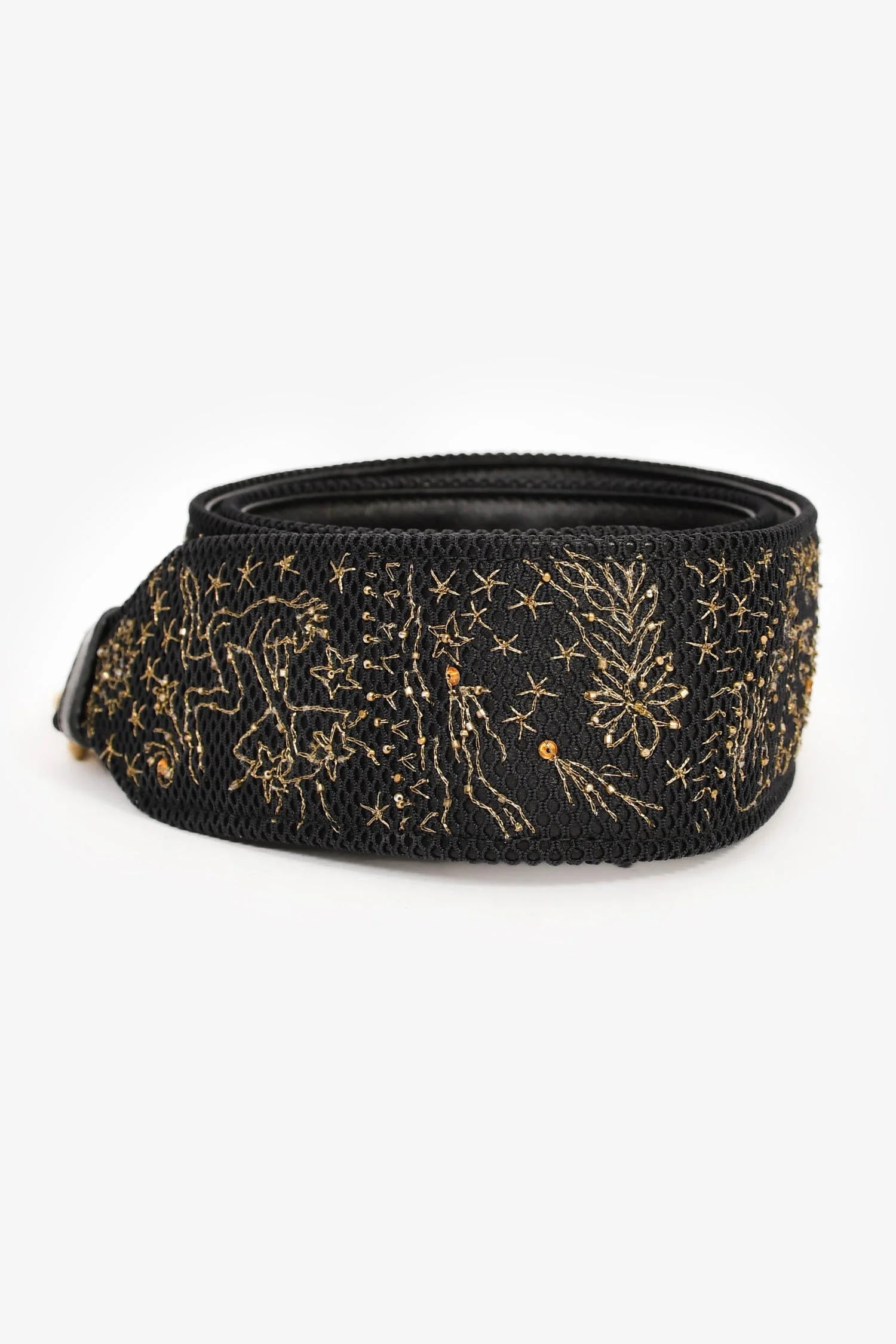 Christian Dior 2017 Black Leather Zodiac Embroidered Medium Lady D-Lite Bag with Strap - Image 9