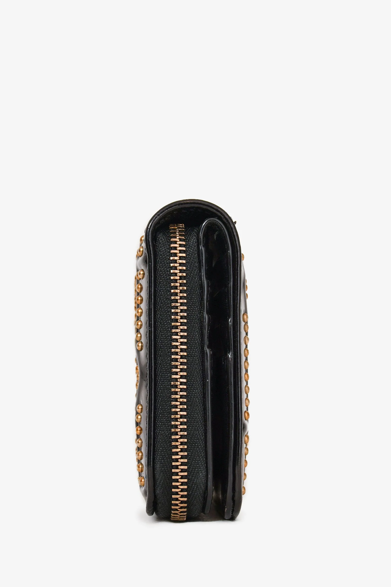Christian Dior 2017 Black Patent Leather Studded Diorama Small Wallet - Image 4