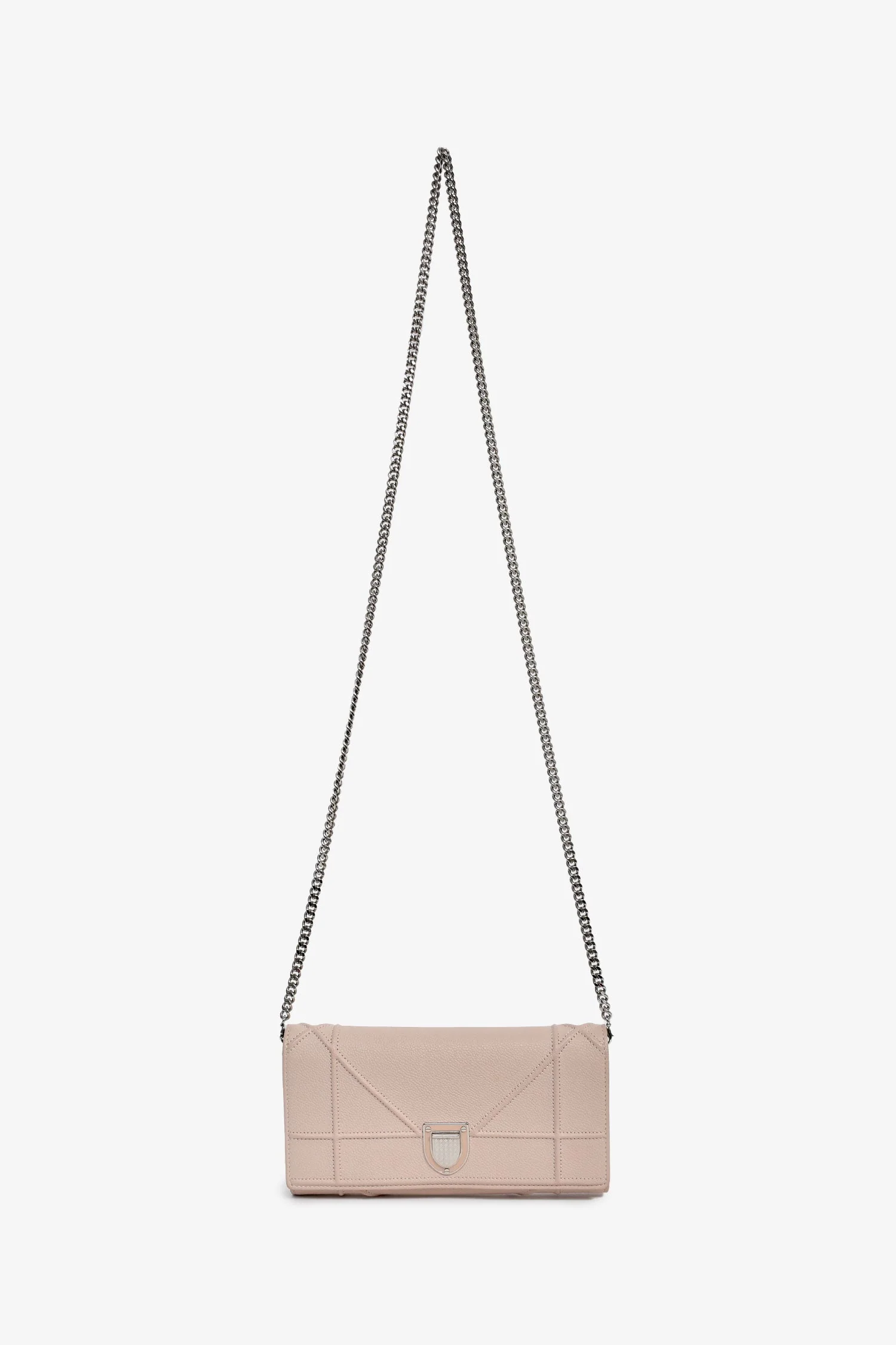 Christian Dior 2017 Blush Pink Leather Diorama Wallet On Chain - Image 7
