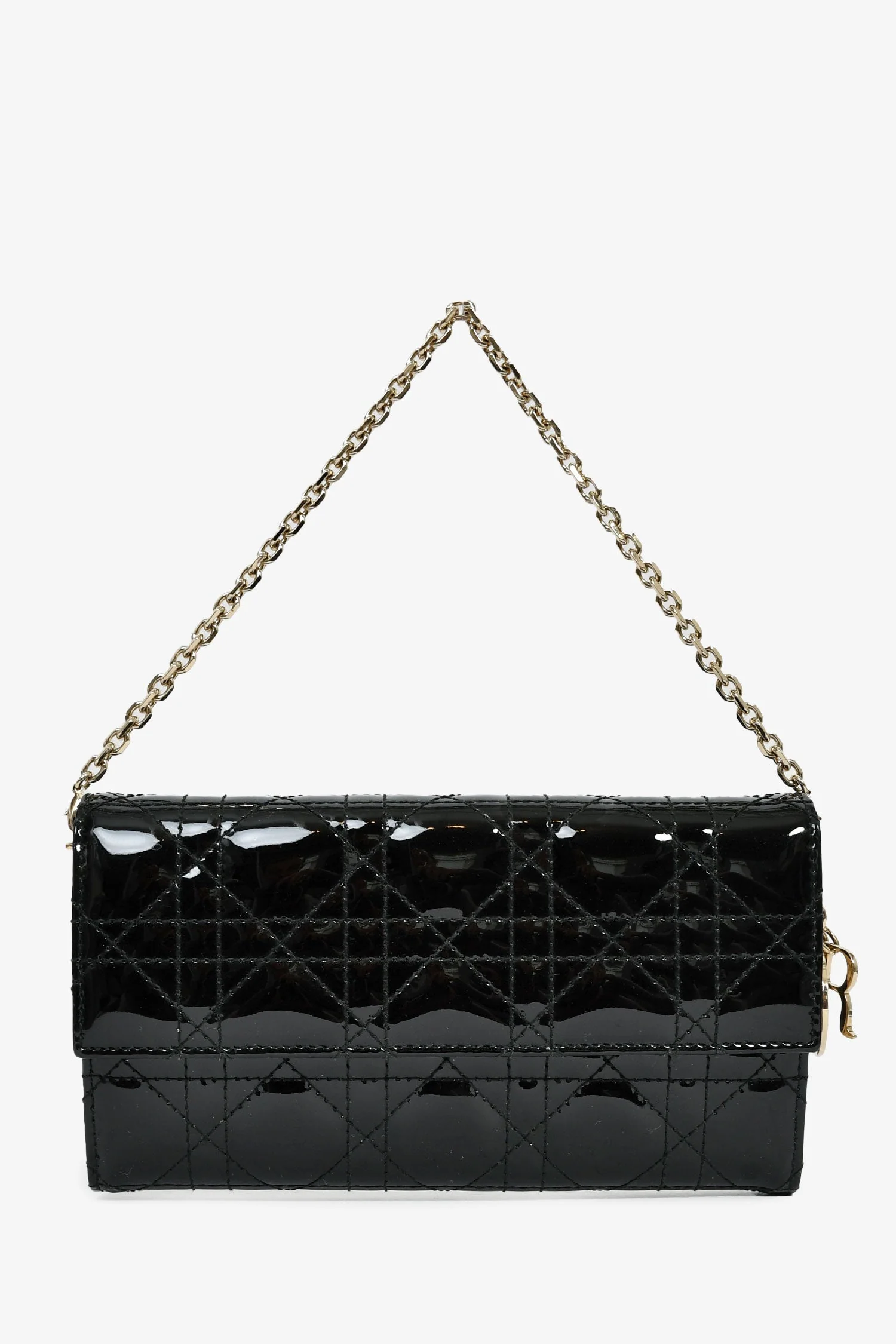 Christian Dior 2017 Grey Leather 'Diorama' Wallet On Chain - Image 7