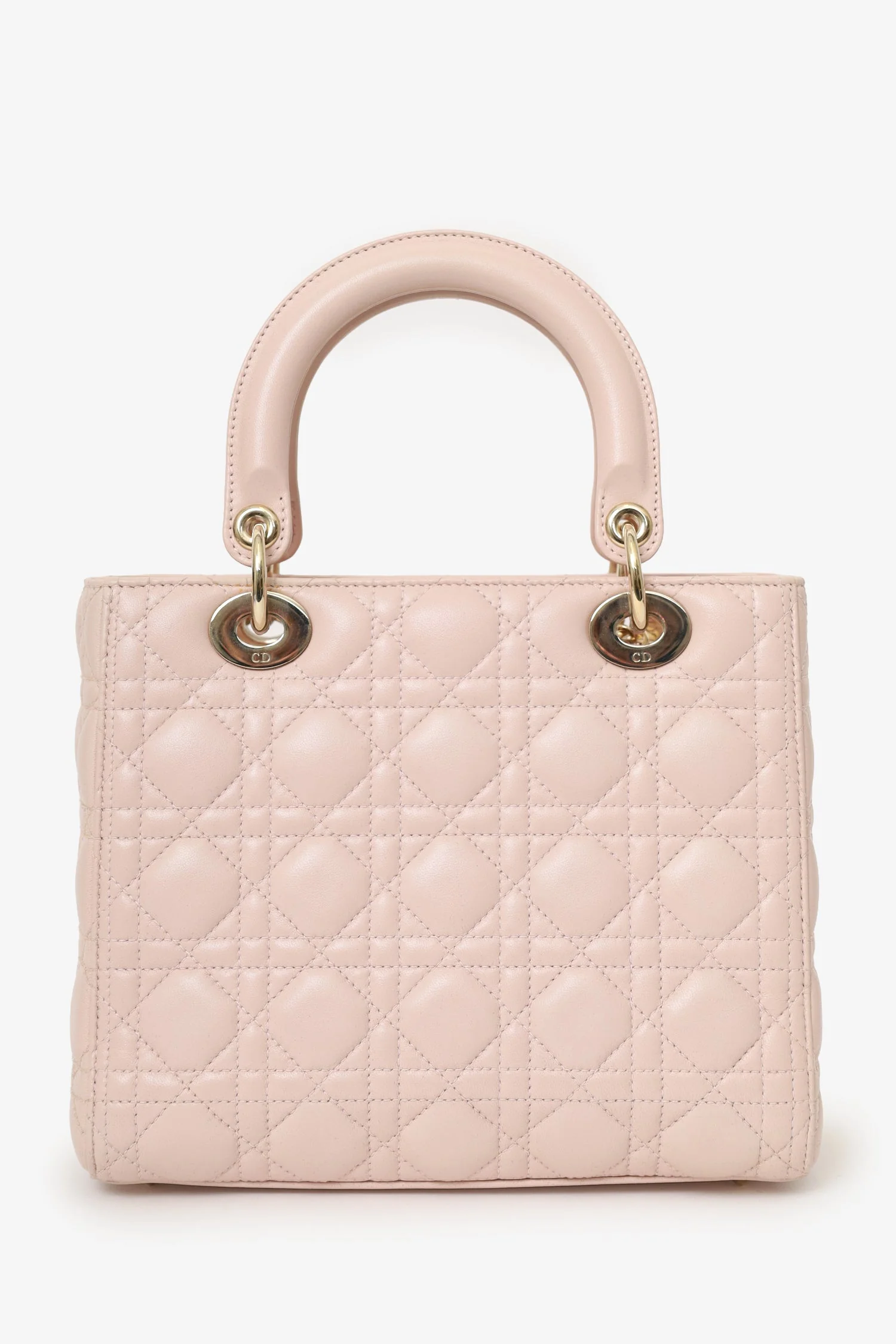 Christian Dior 2017 Pink Leather Medium Lady Dior Bag With Strap - Image 2