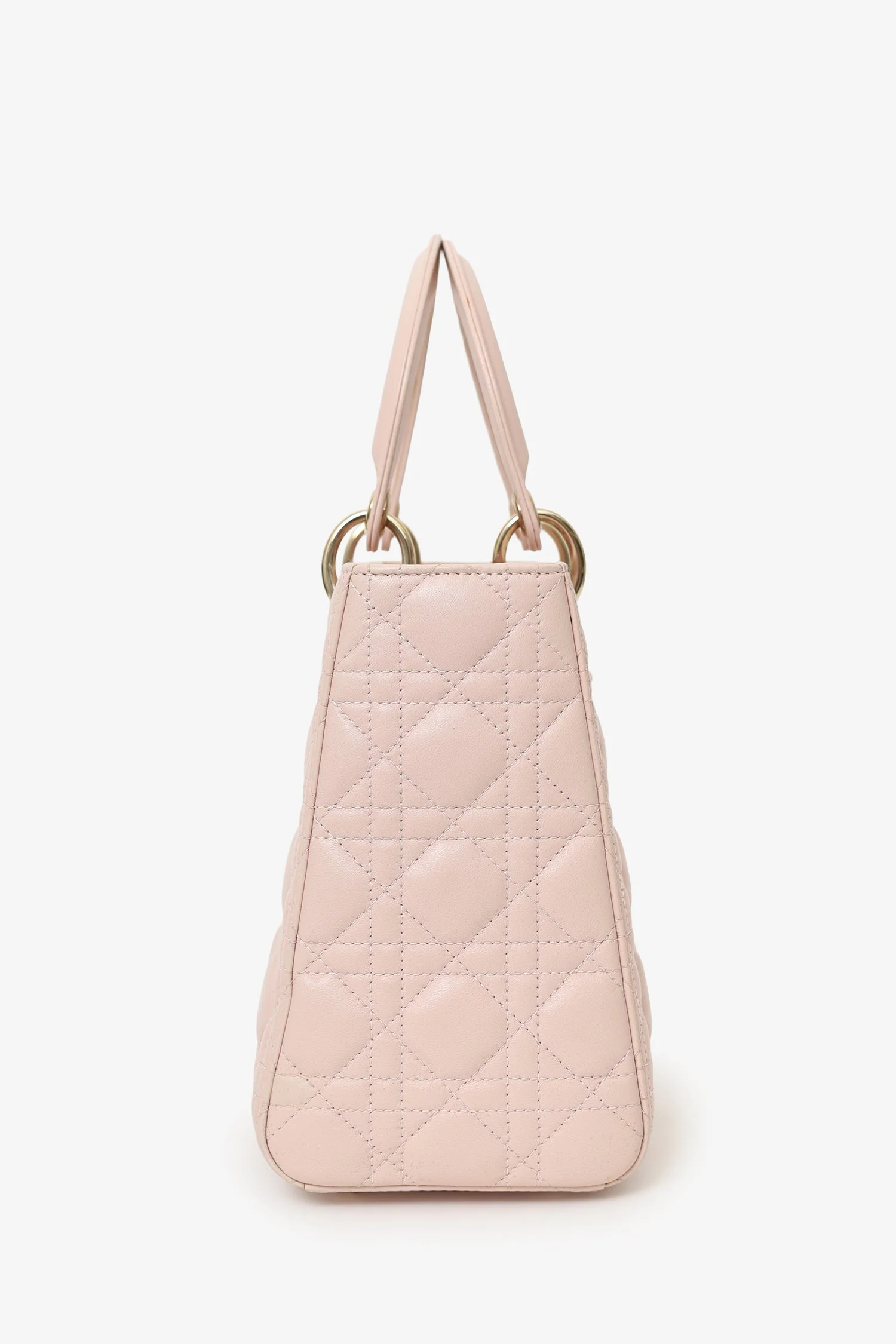Christian Dior 2017 Pink Leather Medium Lady Dior Bag With Strap - Image 3