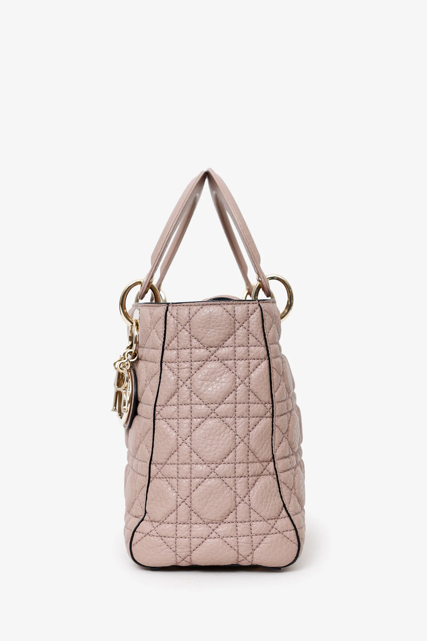 Christian Dior 2017 Powder Pink Supple Medium Lady Dior with Strap - Image 4