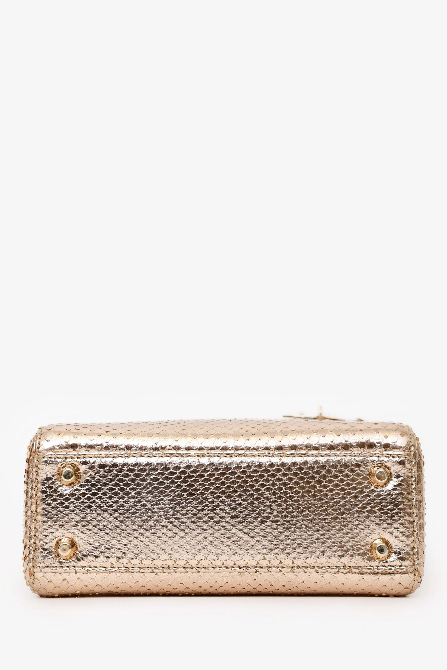Christian Dior 2017 Rose Gold Metallic Python Mini Lady Dior - Image 3
