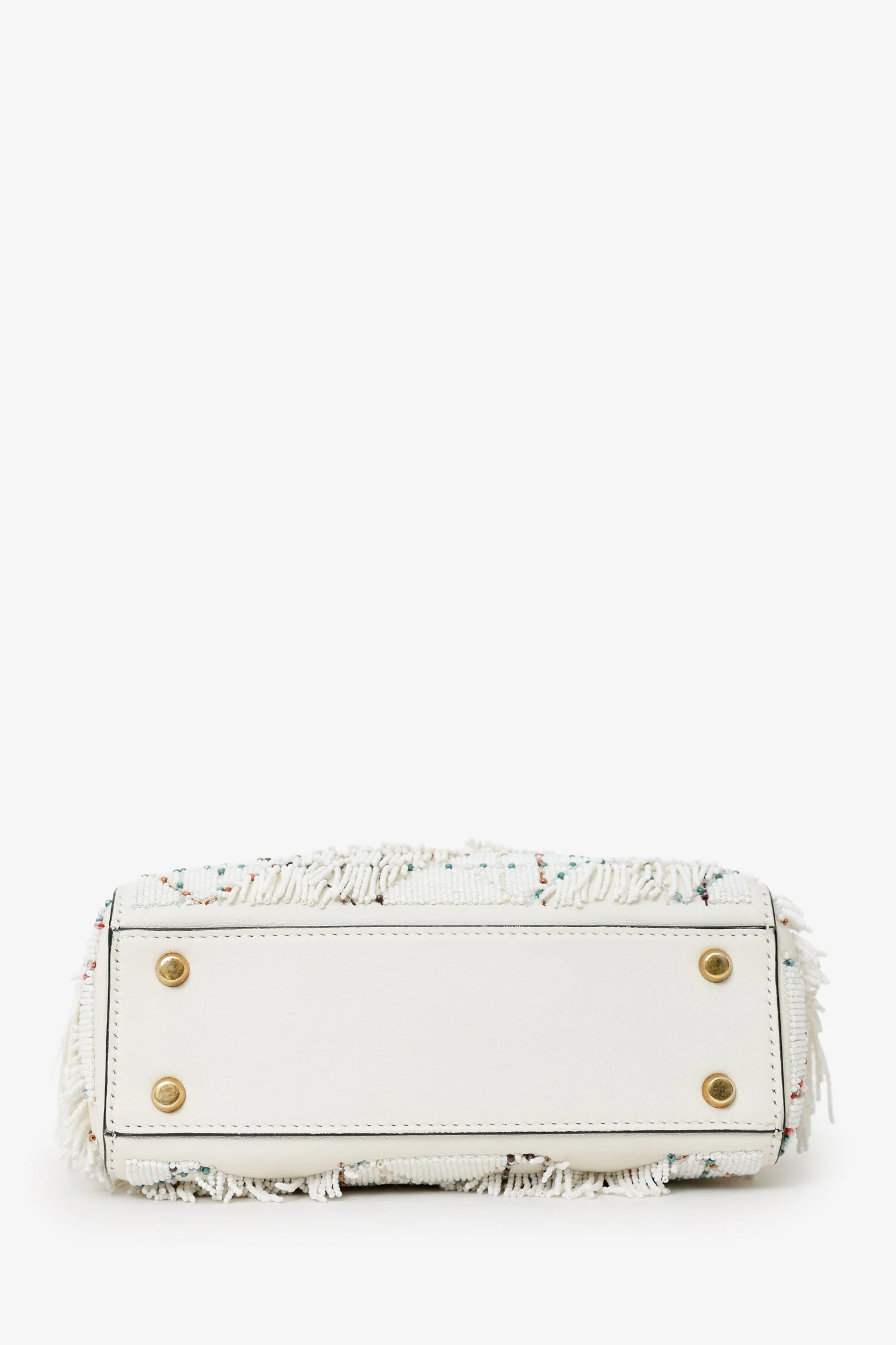 Christian Dior 2017 White Beaded Fringe Mini Lady Dior - Image 5