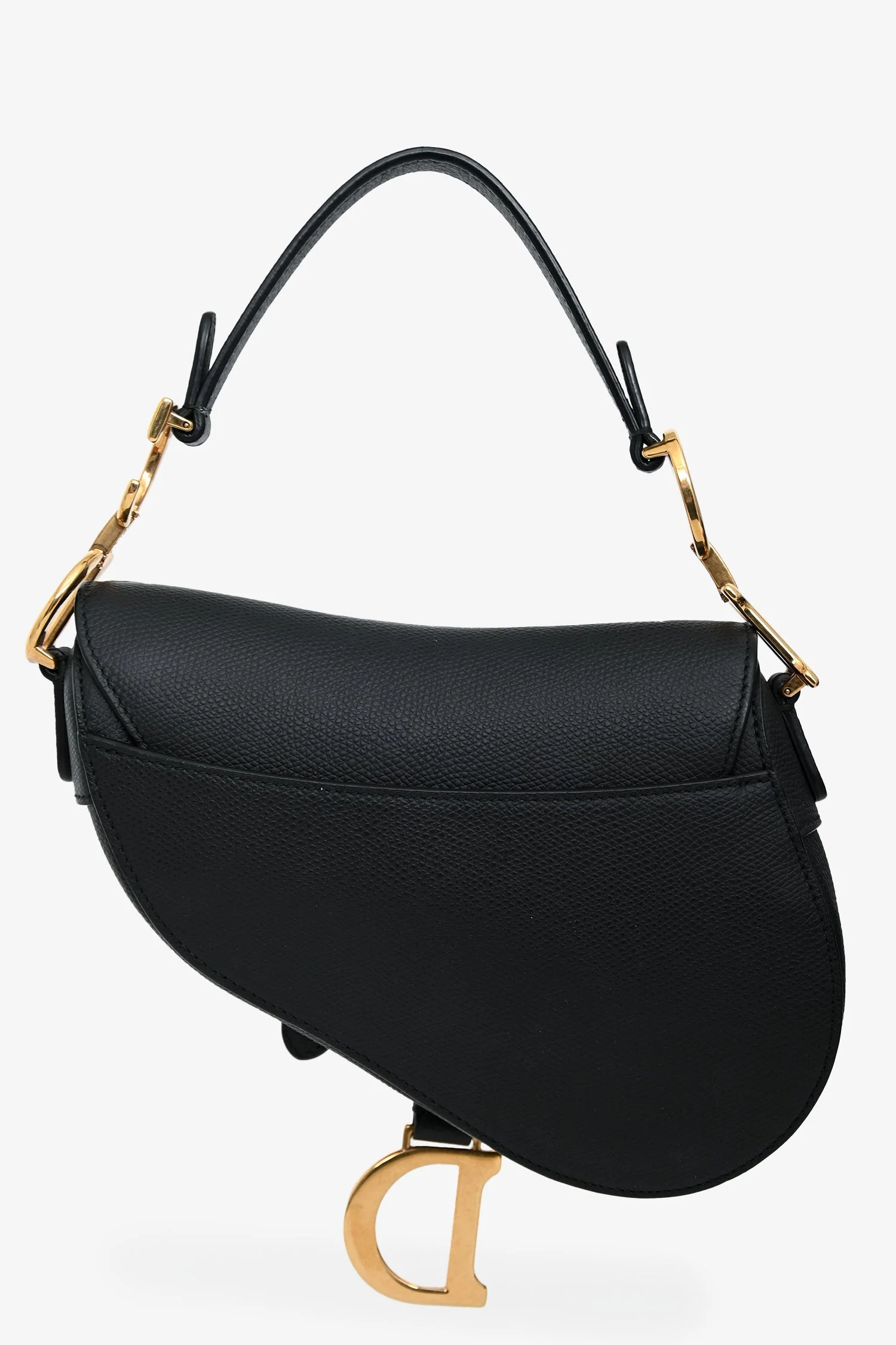 Christian Dior 2018 Black Leather Mini Saddle Top Handle - Image 2
