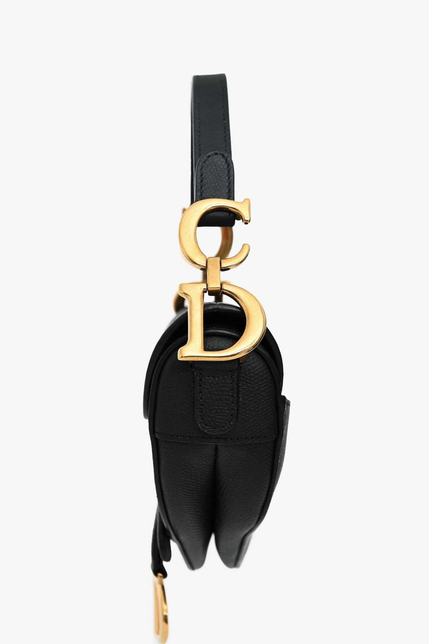 Christian Dior 2018 Black Leather Mini Saddle Top Handle - Image 4
