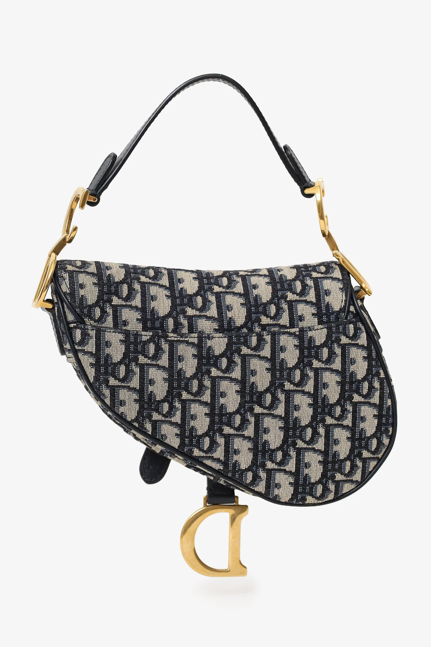 Christian Dior 2018 Blue Oblique Jacquard Mini Saddle Bag - Image 2