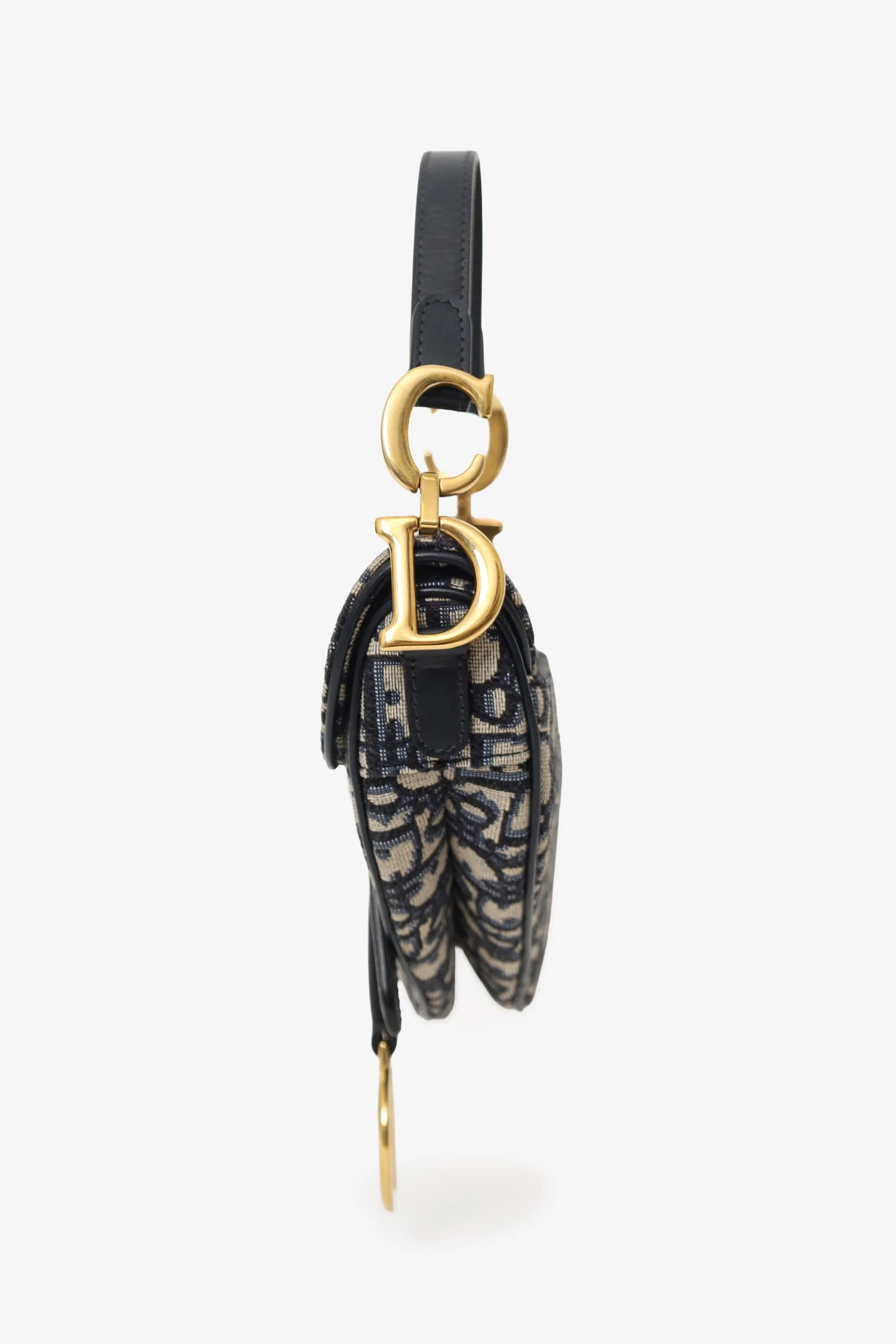 Christian Dior 2018 Blue Oblique Jacquard Mini Saddle Bag - Image 3