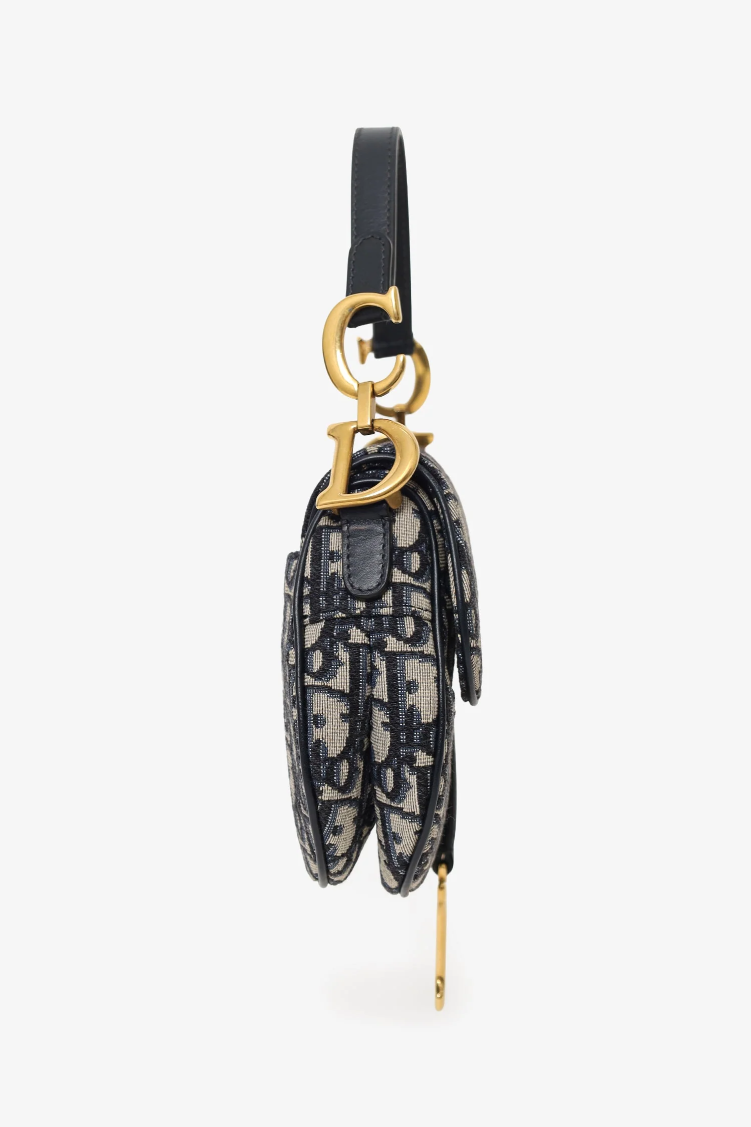 Christian Dior 2018 Blue Oblique Jacquard Mini Saddle Bag - Image 4