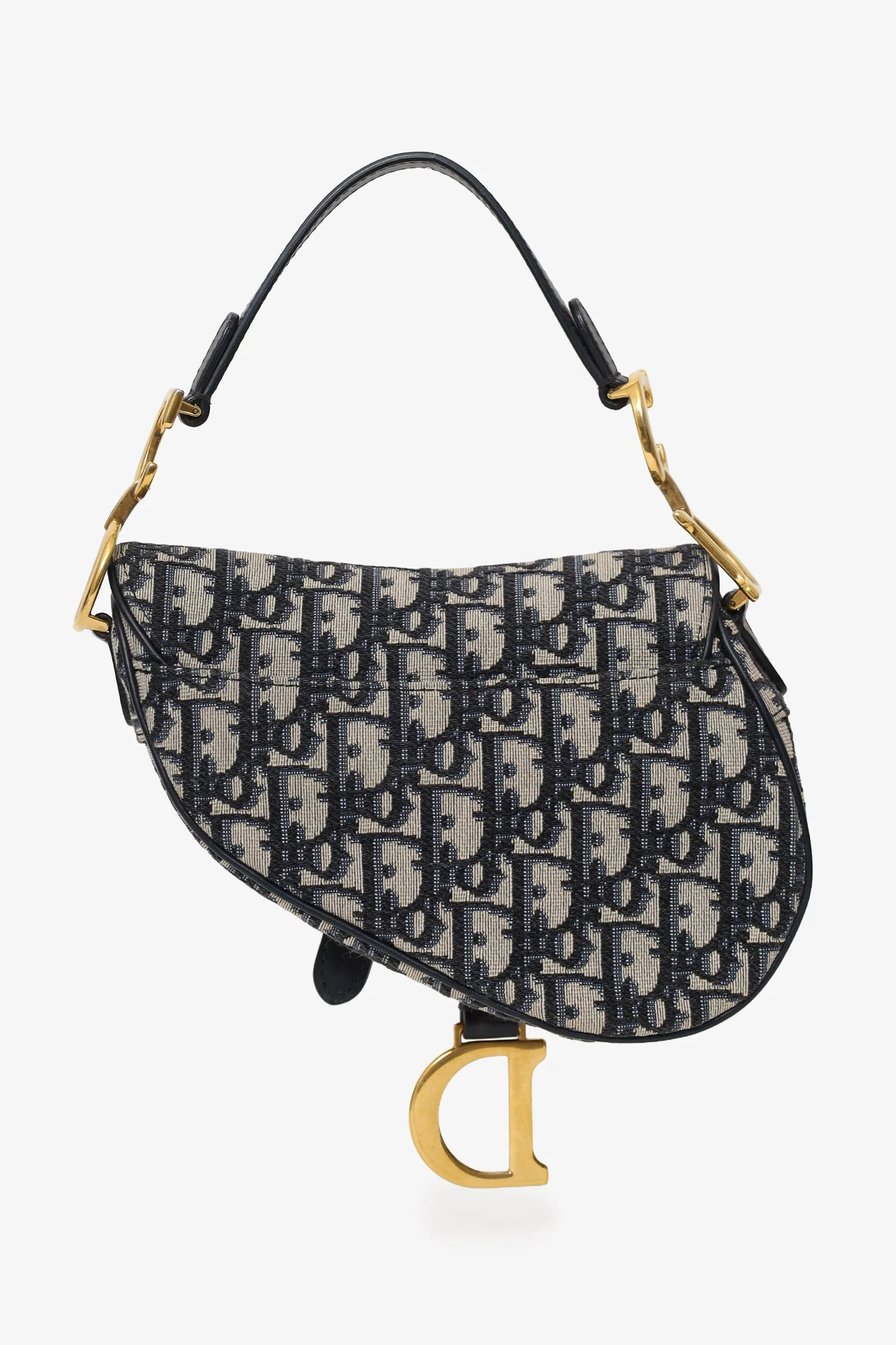 Christian Dior 2018 Blue Oblique Jacquard Mini Saddle Bag With Strap - Image 2
