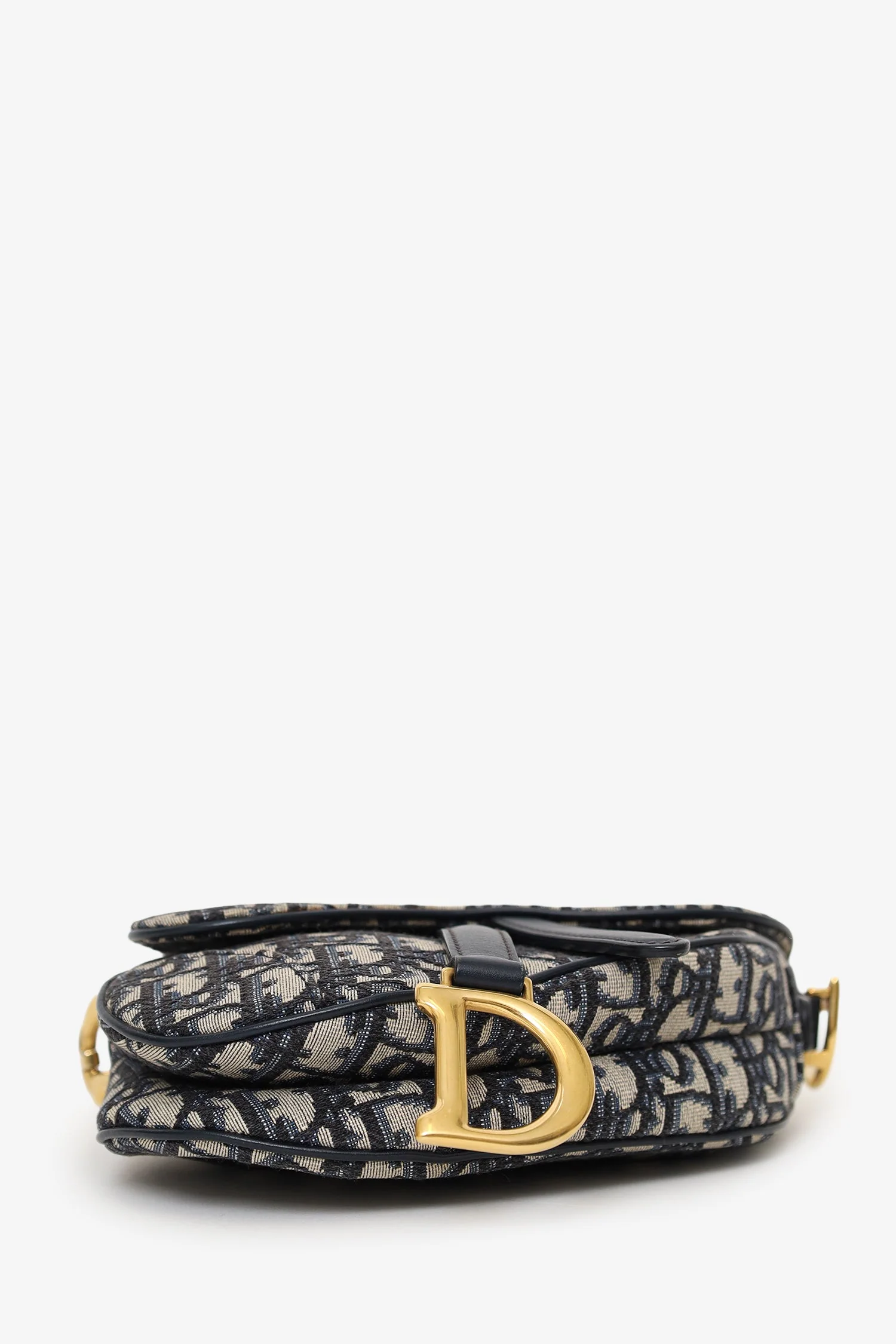 Christian Dior 2018 Blue Oblique Jacquard Mini Saddle Bag With Strap - Image 5