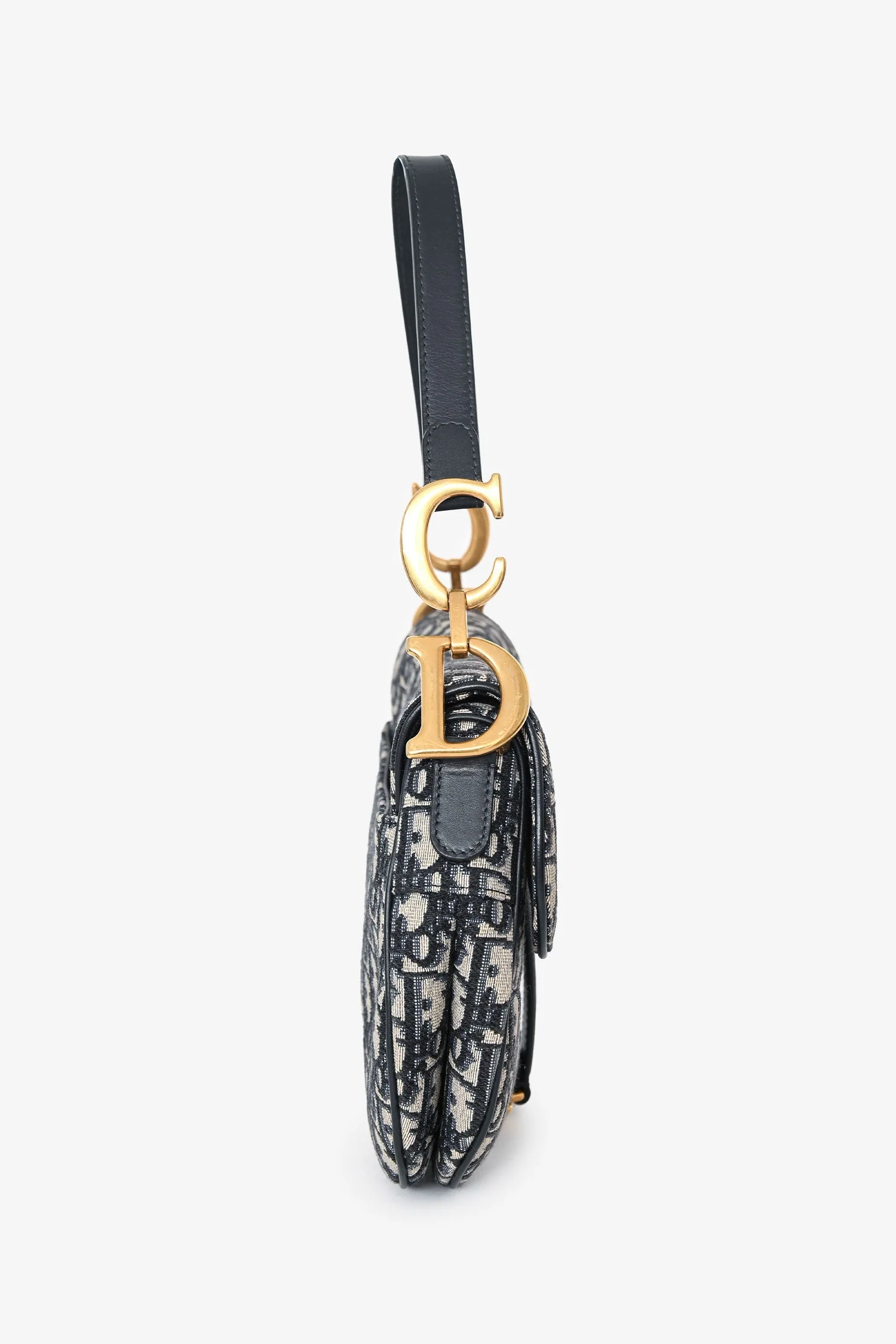 Christian Dior 2018 Navy Oblique Classic Saddle Bag - Image 4