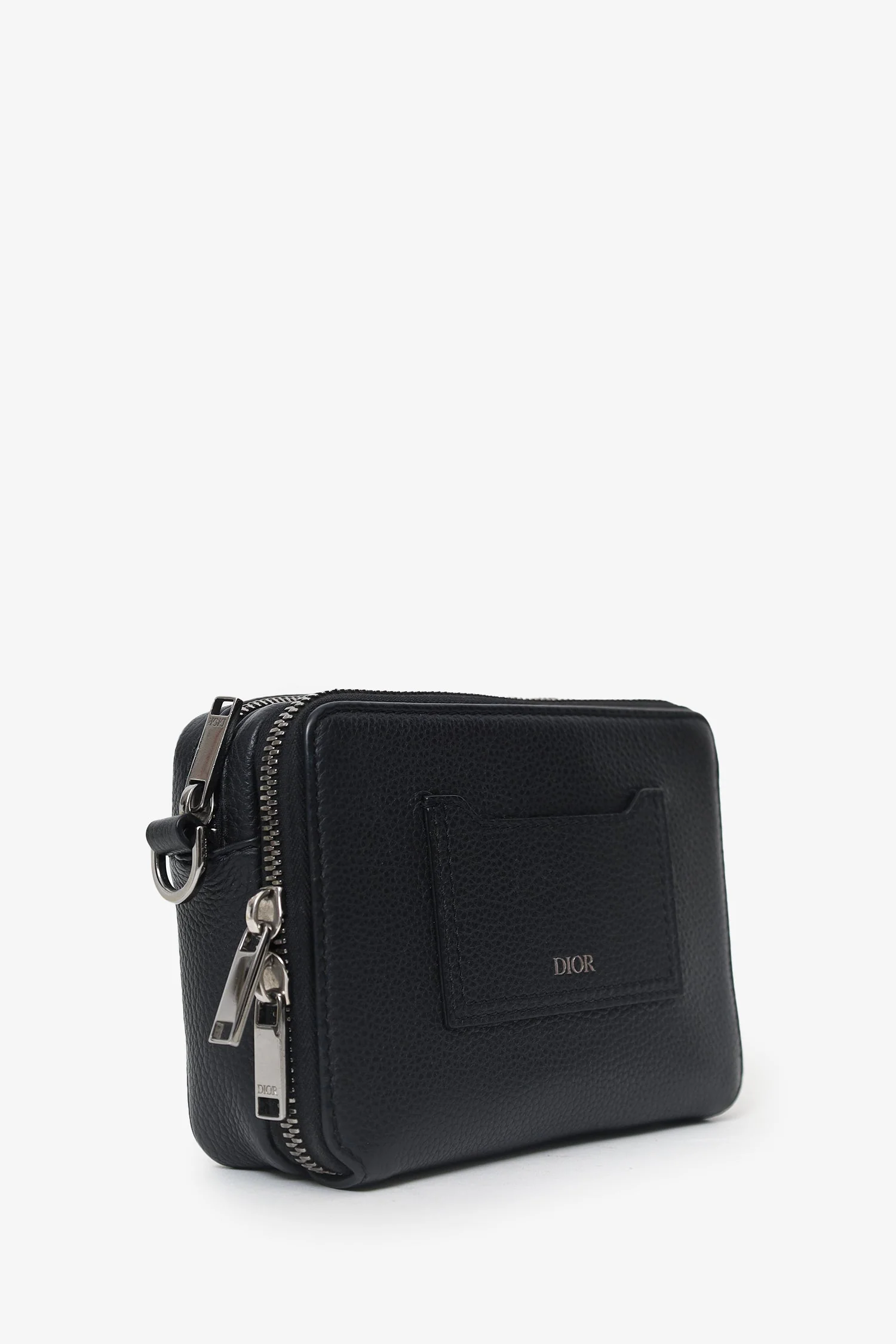 Christian Dior 2019 Black Grained Calfskin Double Zip Crossbody - Image 2