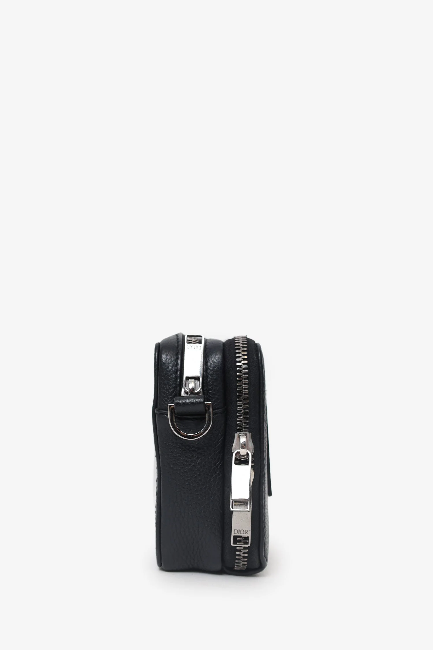Christian Dior 2019 Black Grained Calfskin Double Zip Crossbody - Image 4