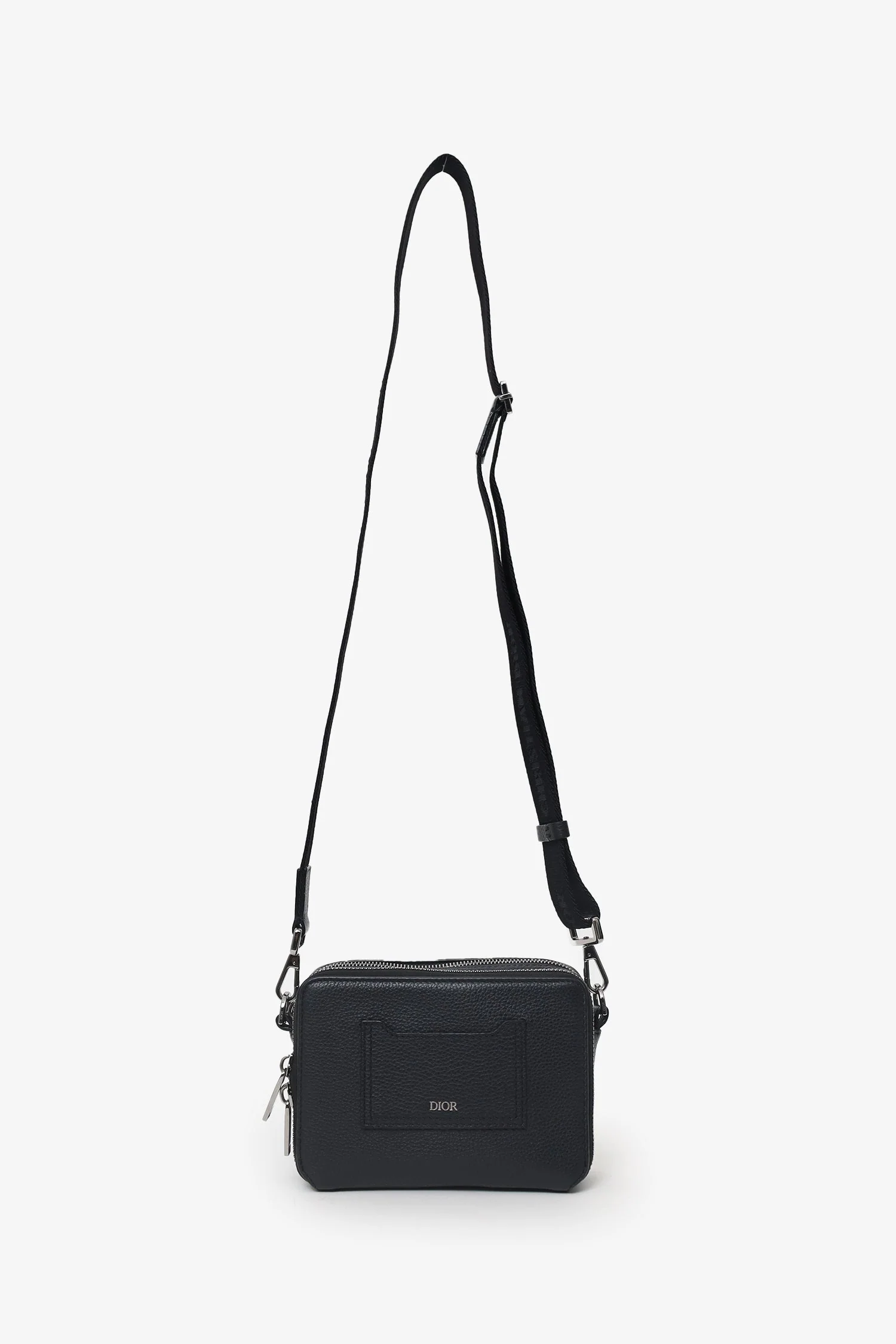 Christian Dior 2019 Black Grained Calfskin Double Zip Crossbody - Image 7