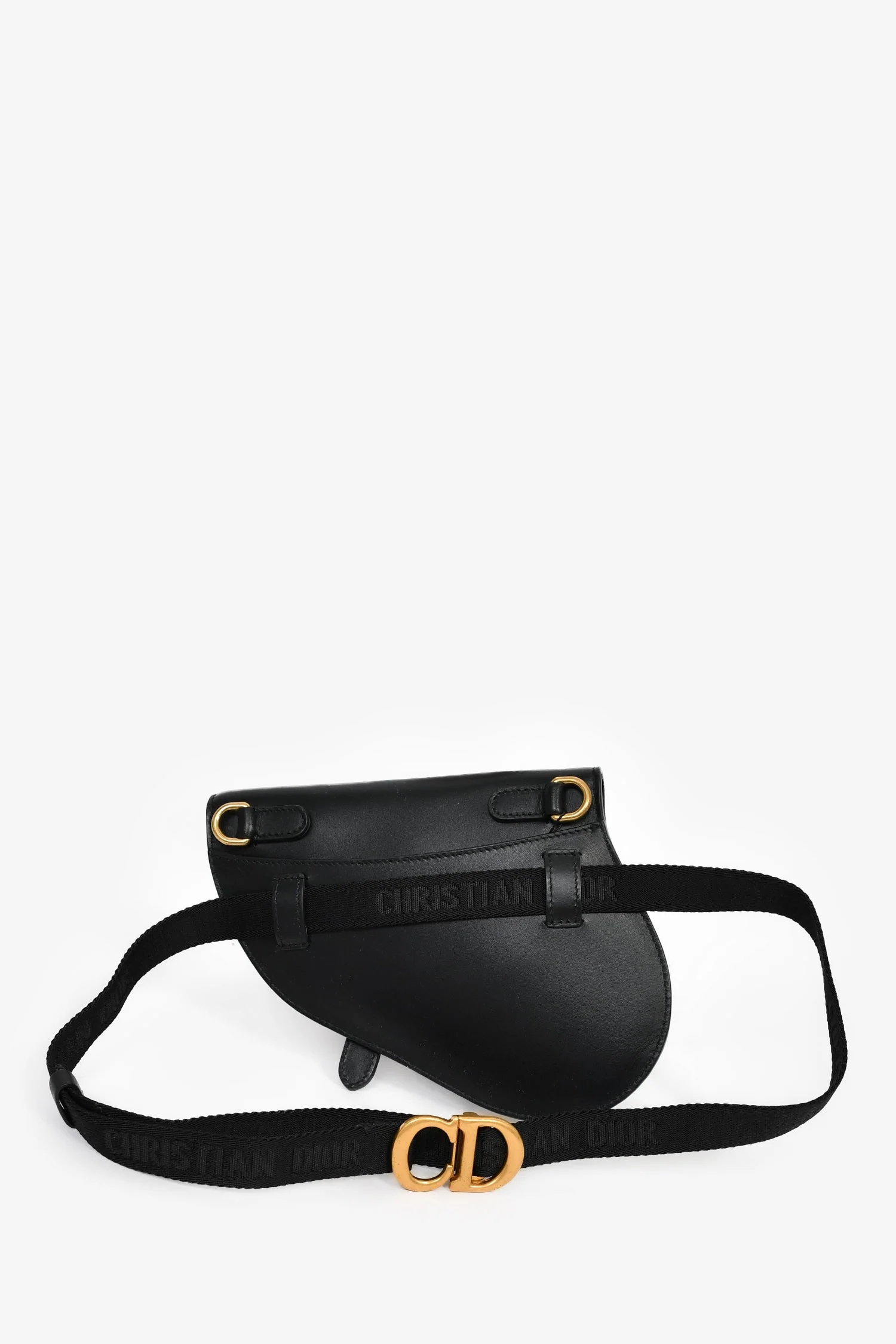 Christian Dior 2019 Black Leather Saddle Belt Bag - Image 2