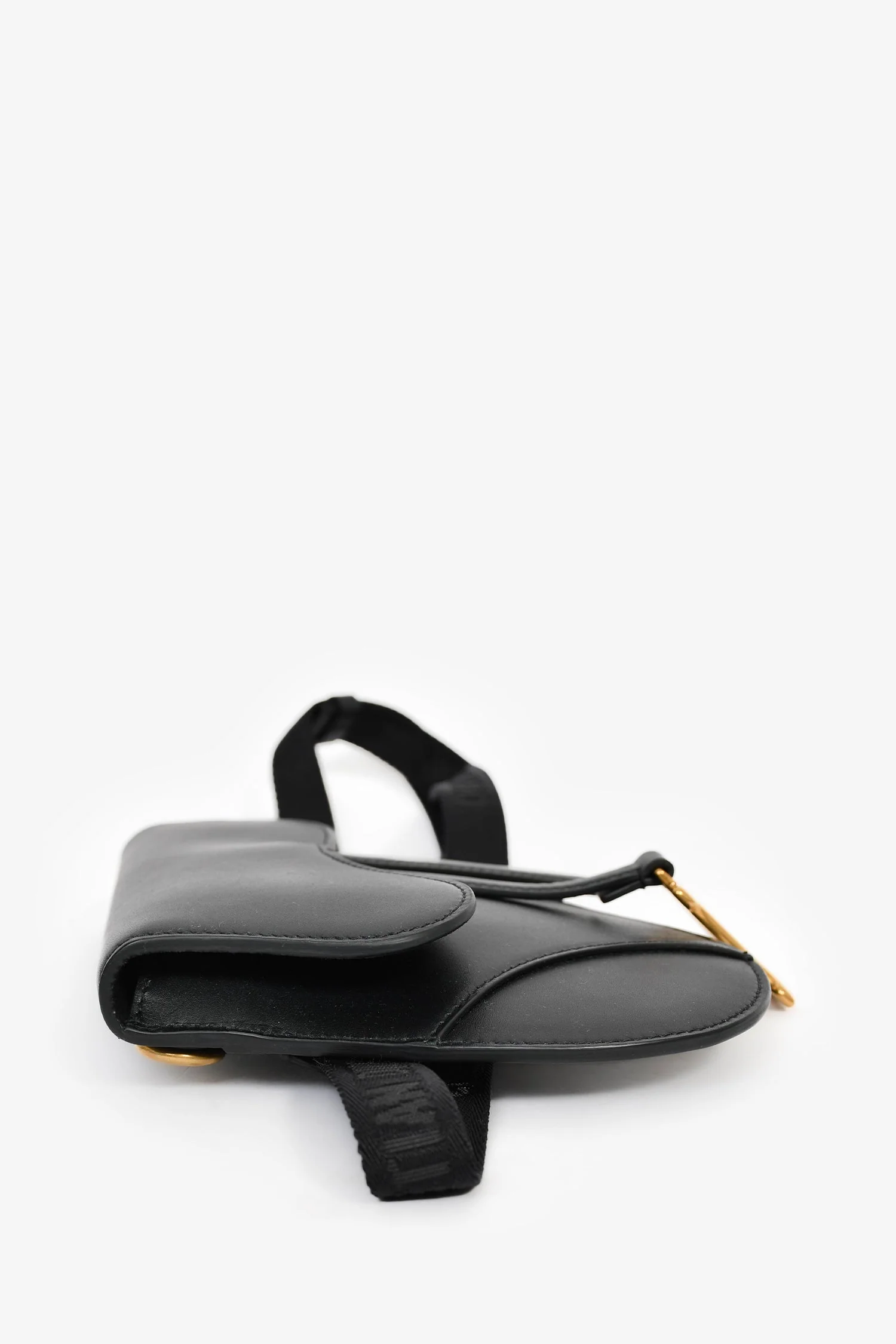 Christian Dior 2019 Black Leather Saddle Belt Bag - Image 4
