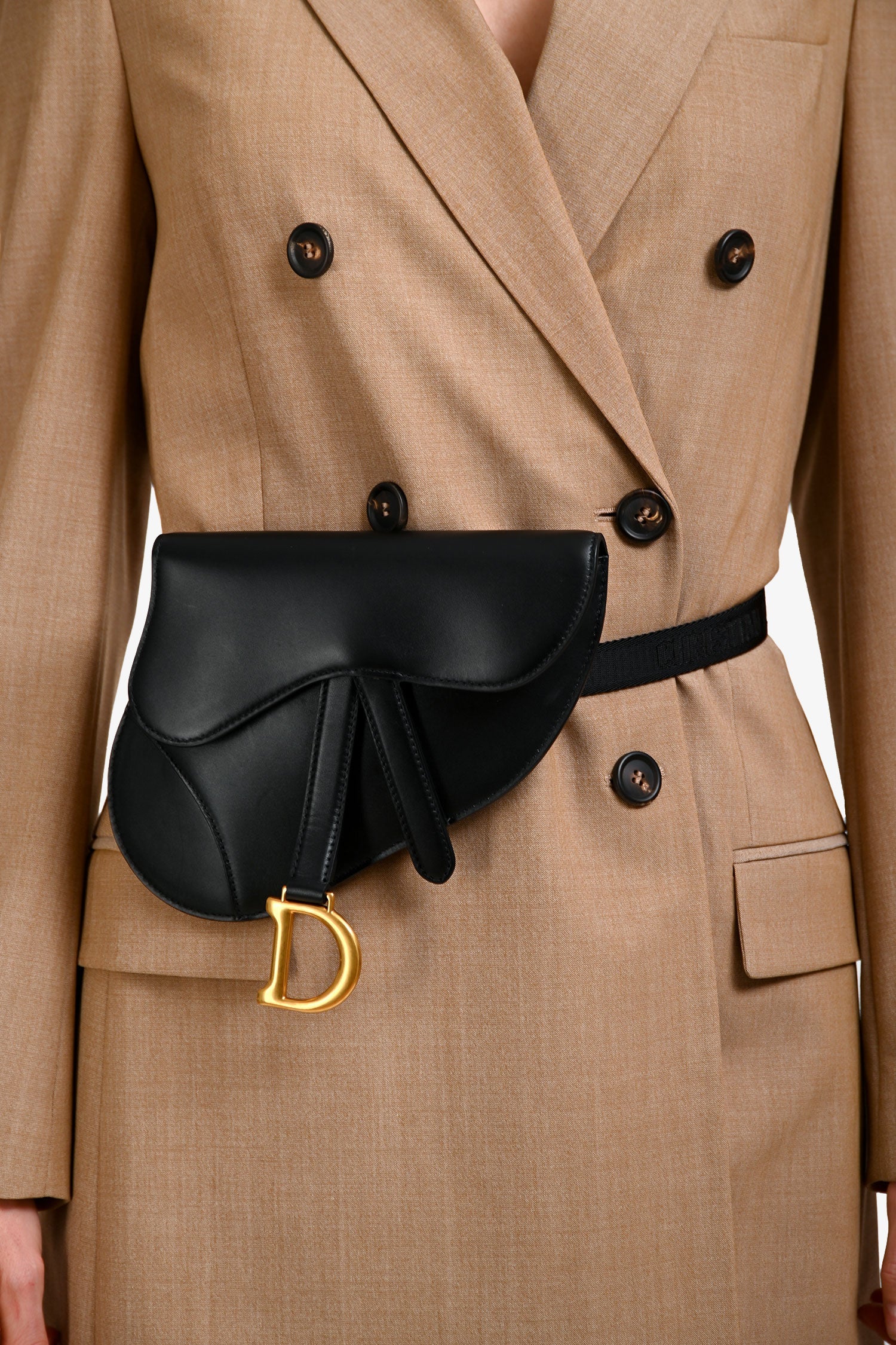 Christian Dior 2019 Black Leather Saddle Belt Bag - Image 8