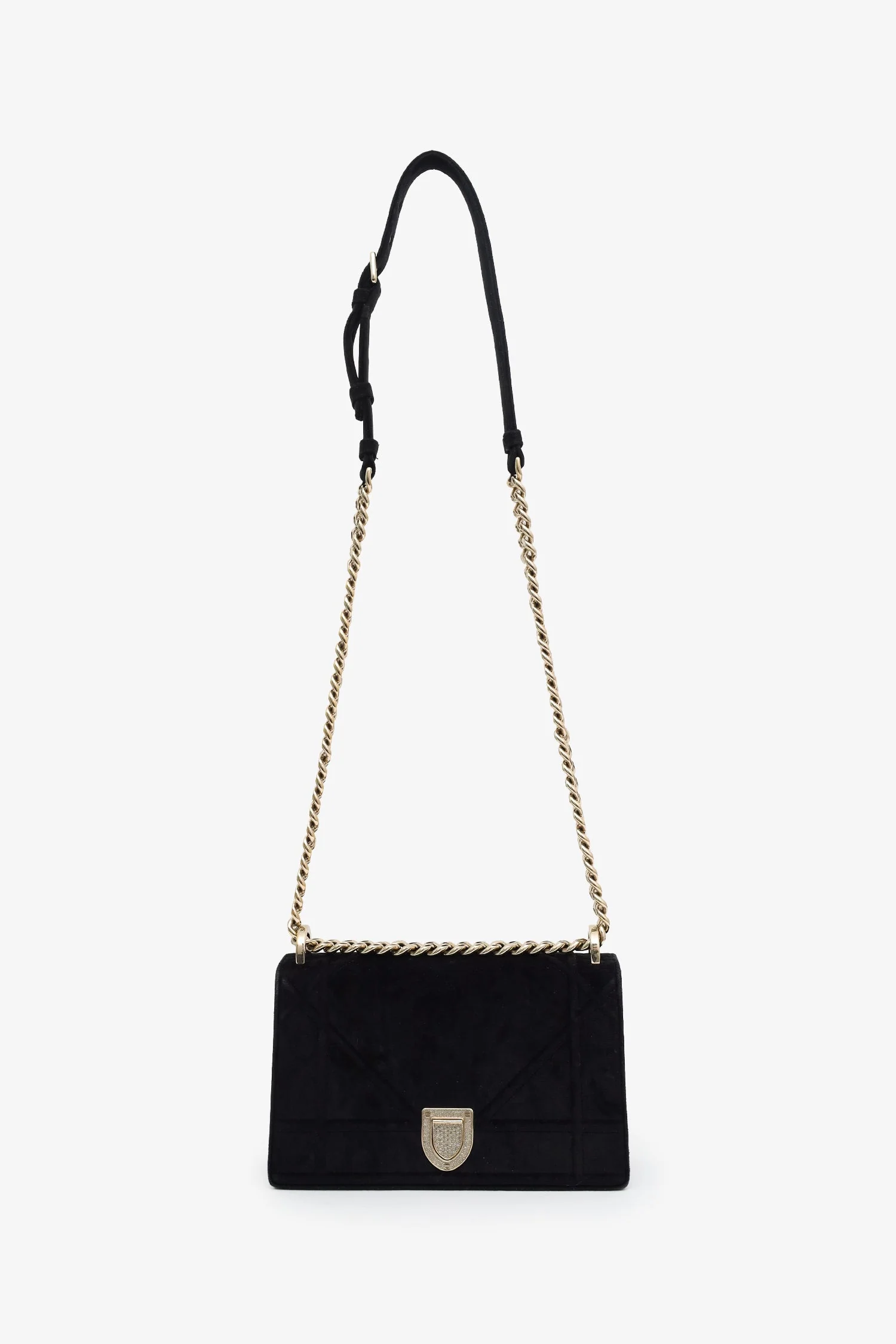 Christian Dior 2019 Black Velvet Small Diorama Shoulder Bag - Image 6