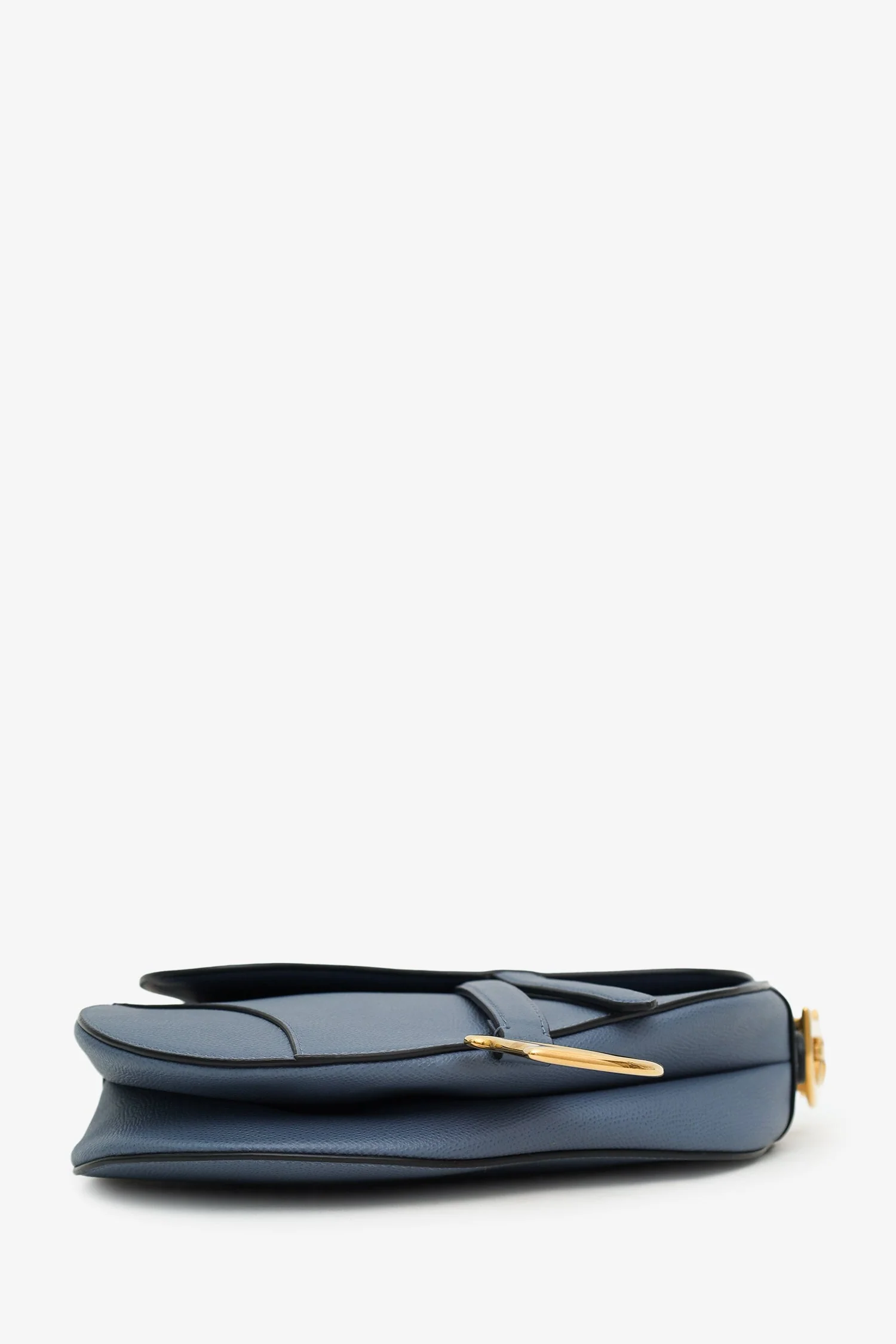 Christian Dior 2019 Blue Grained Leather Medium Saddle Bag - Image 5