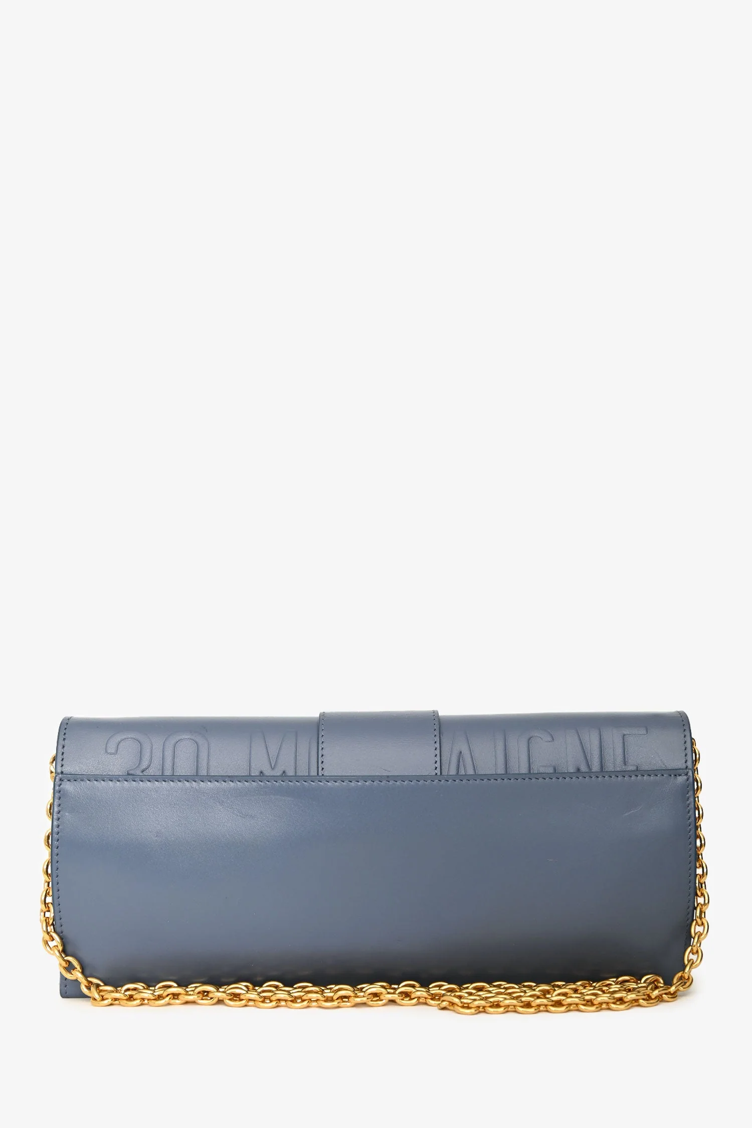 Christian Dior 2019 Blue Leather 30 Montaigne Chain Clutch - Image 2