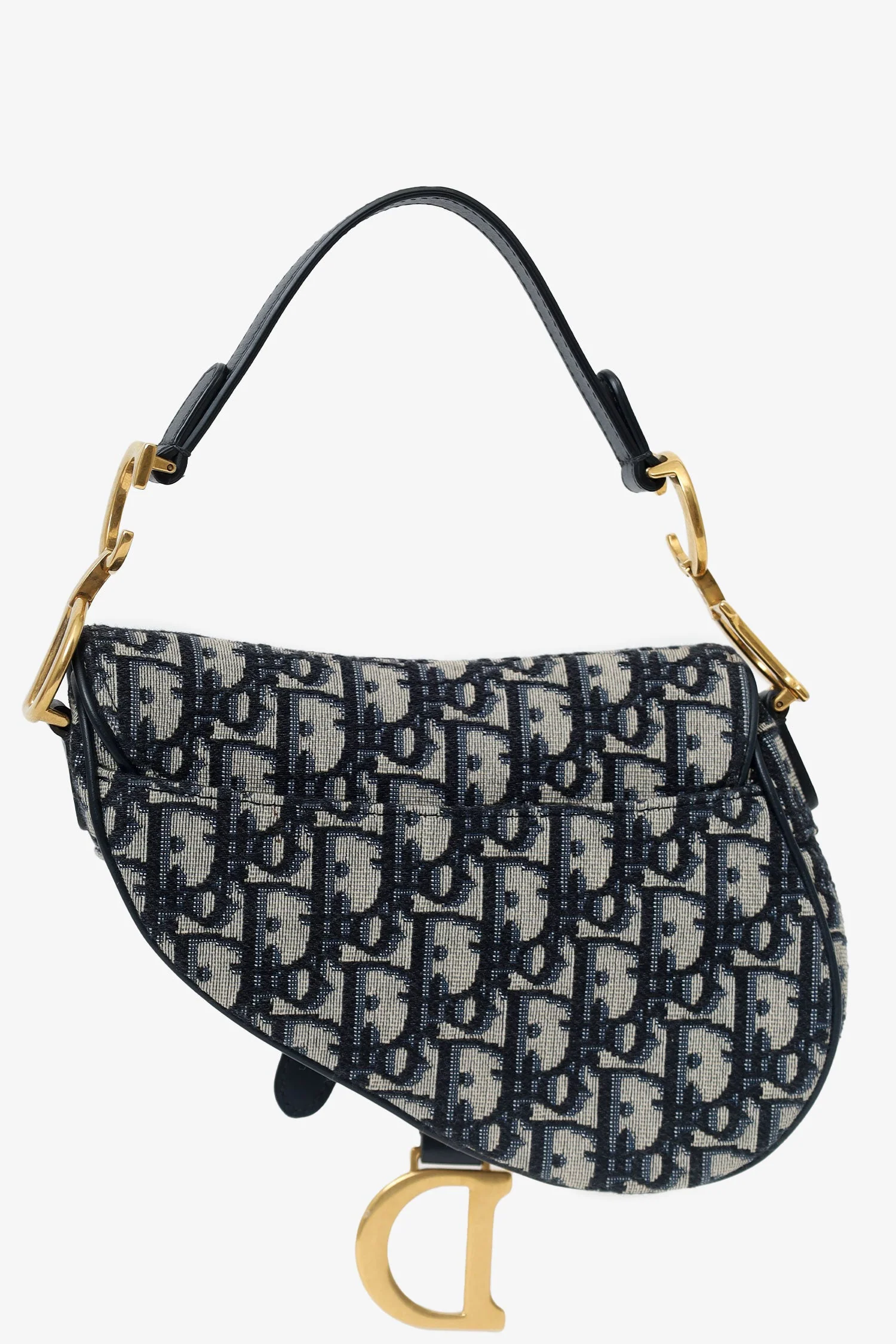 Christian Dior 2019 Blue Oblique Jacquard Mini Saddle Bag With Strap - Image 2