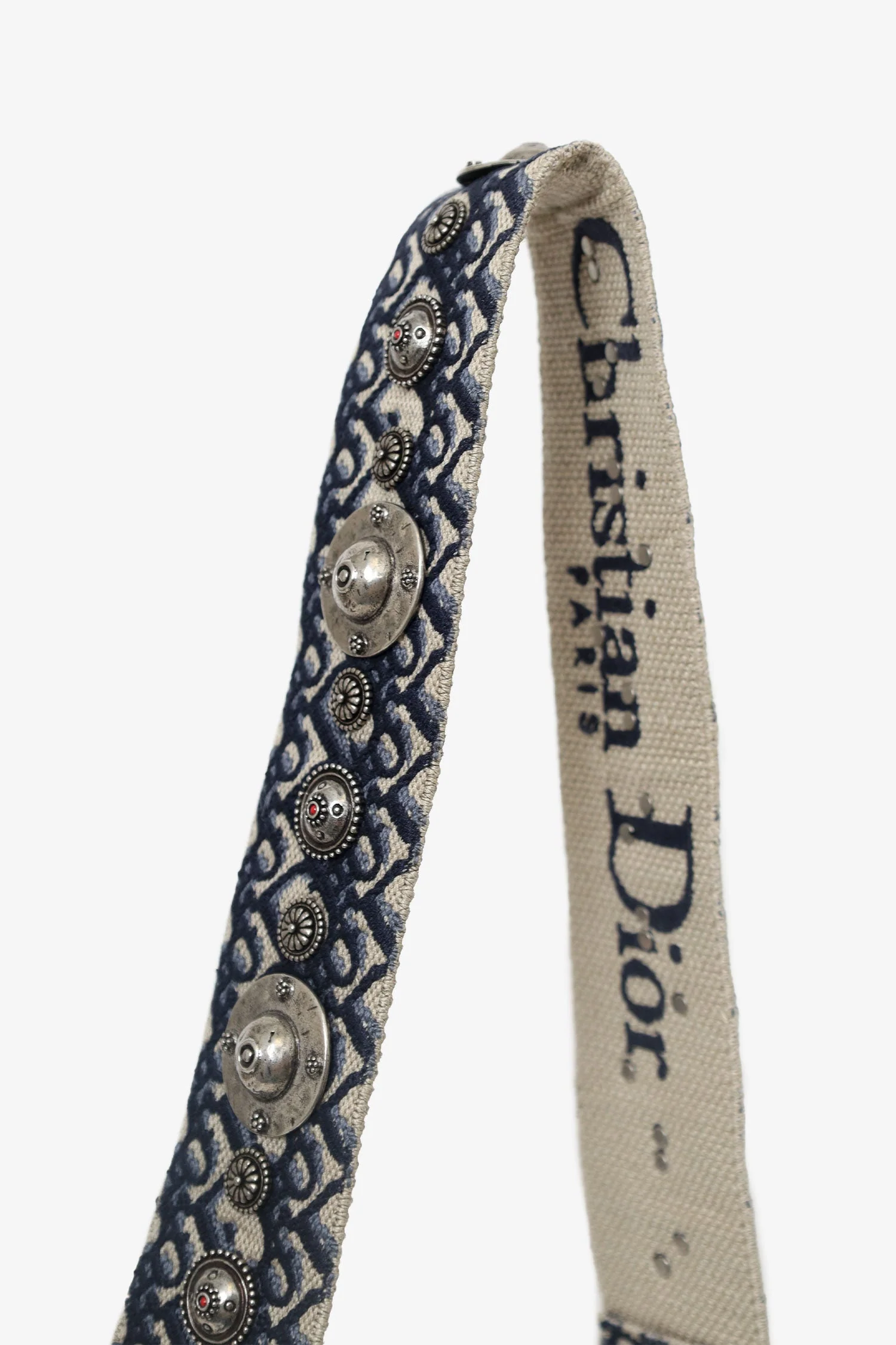 Christian Dior 2019 Blue Oblique Jacquard Mini Saddle Bag With Strap - Image 9