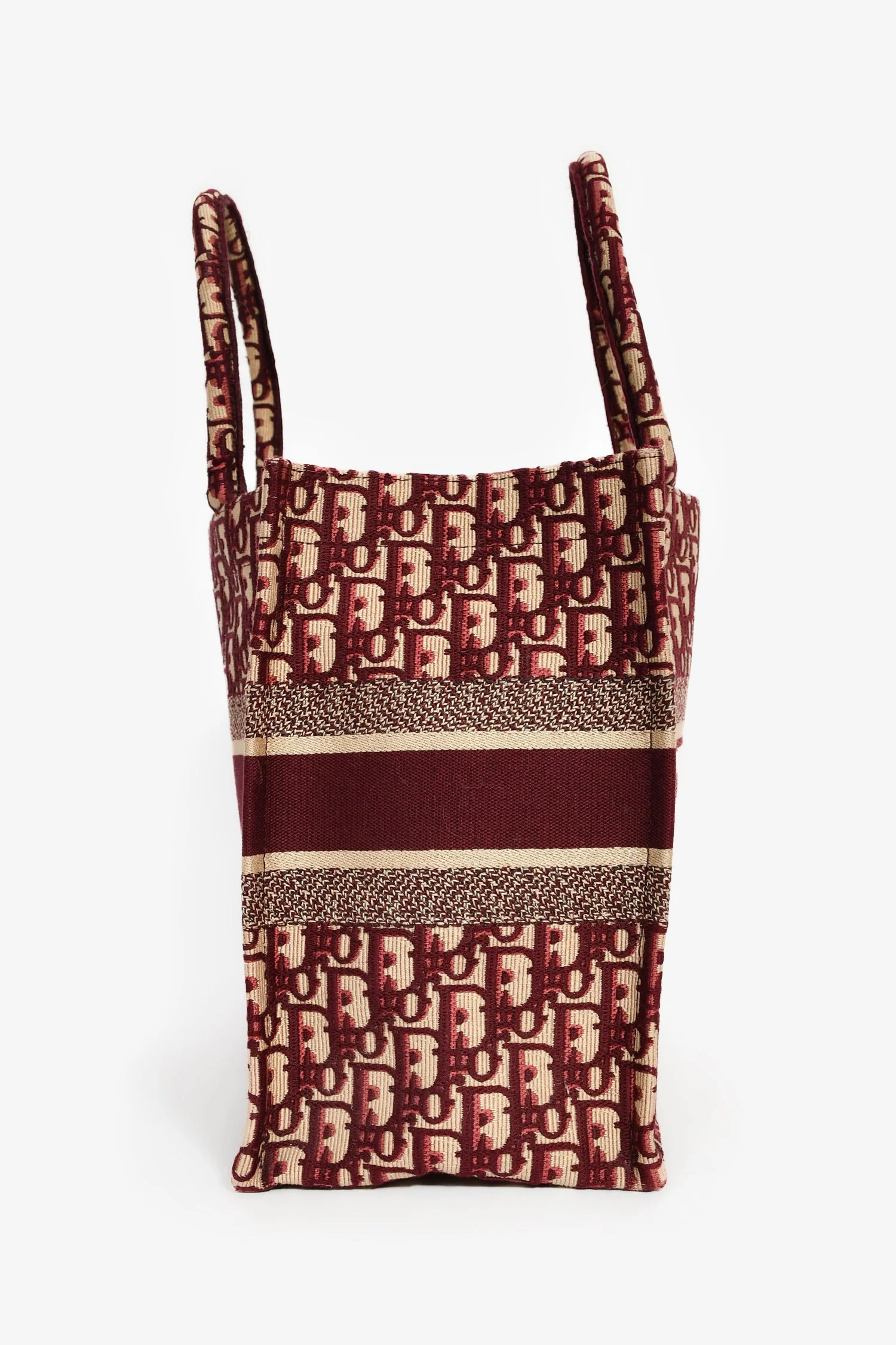 Christian Dior 2019 Burgundy Oblique Jacquard Medium Book Tote - Image 3