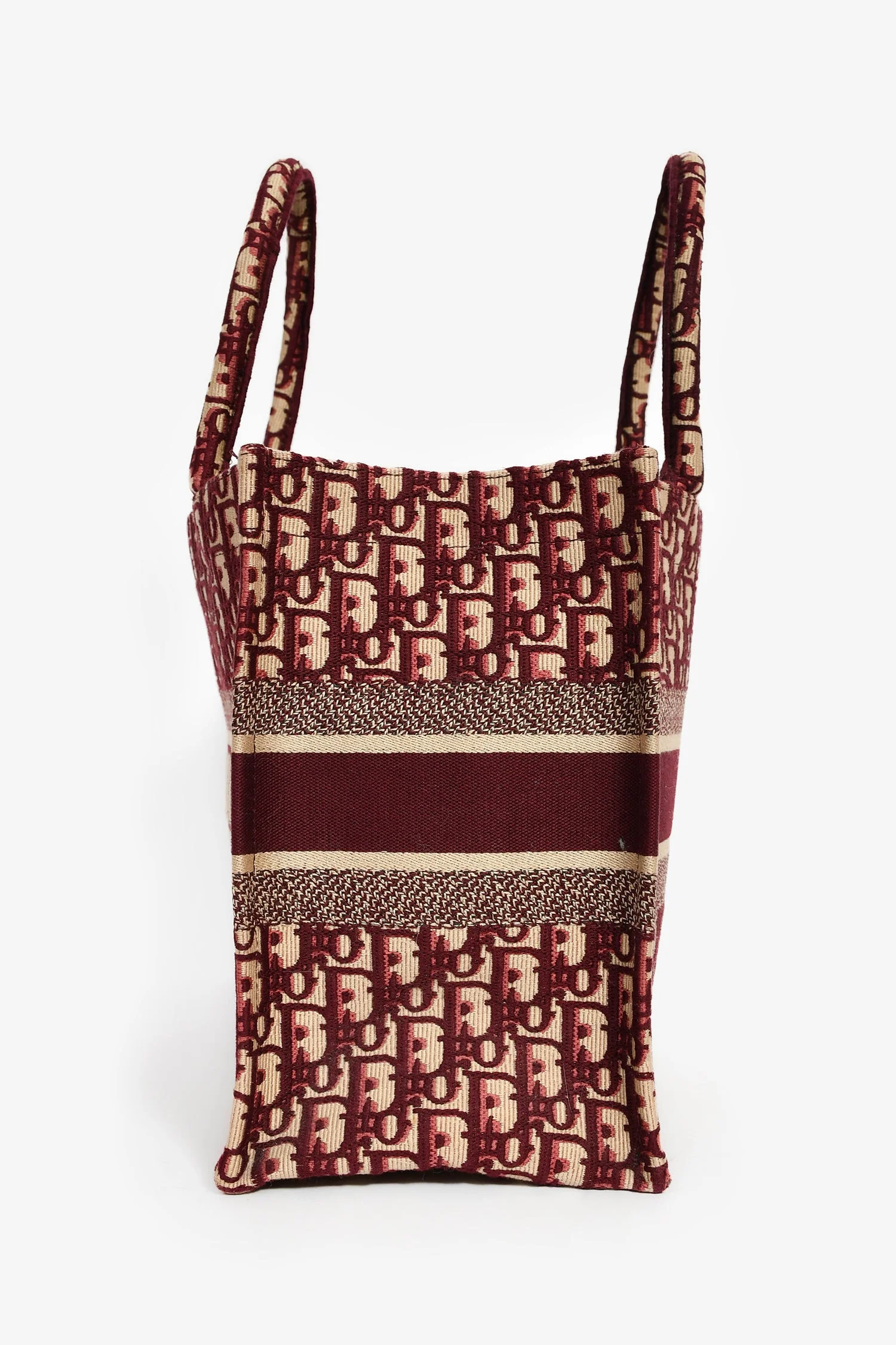 Christian Dior 2019 Burgundy Oblique Jacquard Medium Book Tote - Image 4