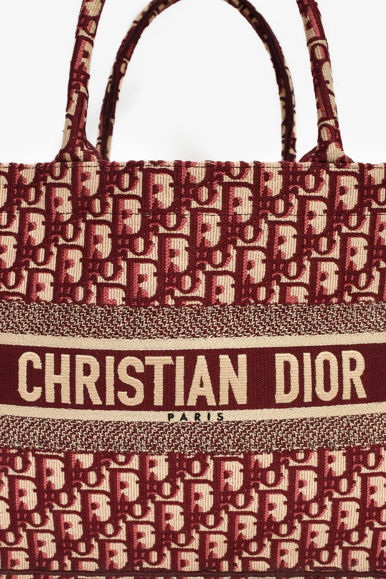 Christian Dior 2019 Burgundy Oblique Jacquard Medium Book Tote - Image 6