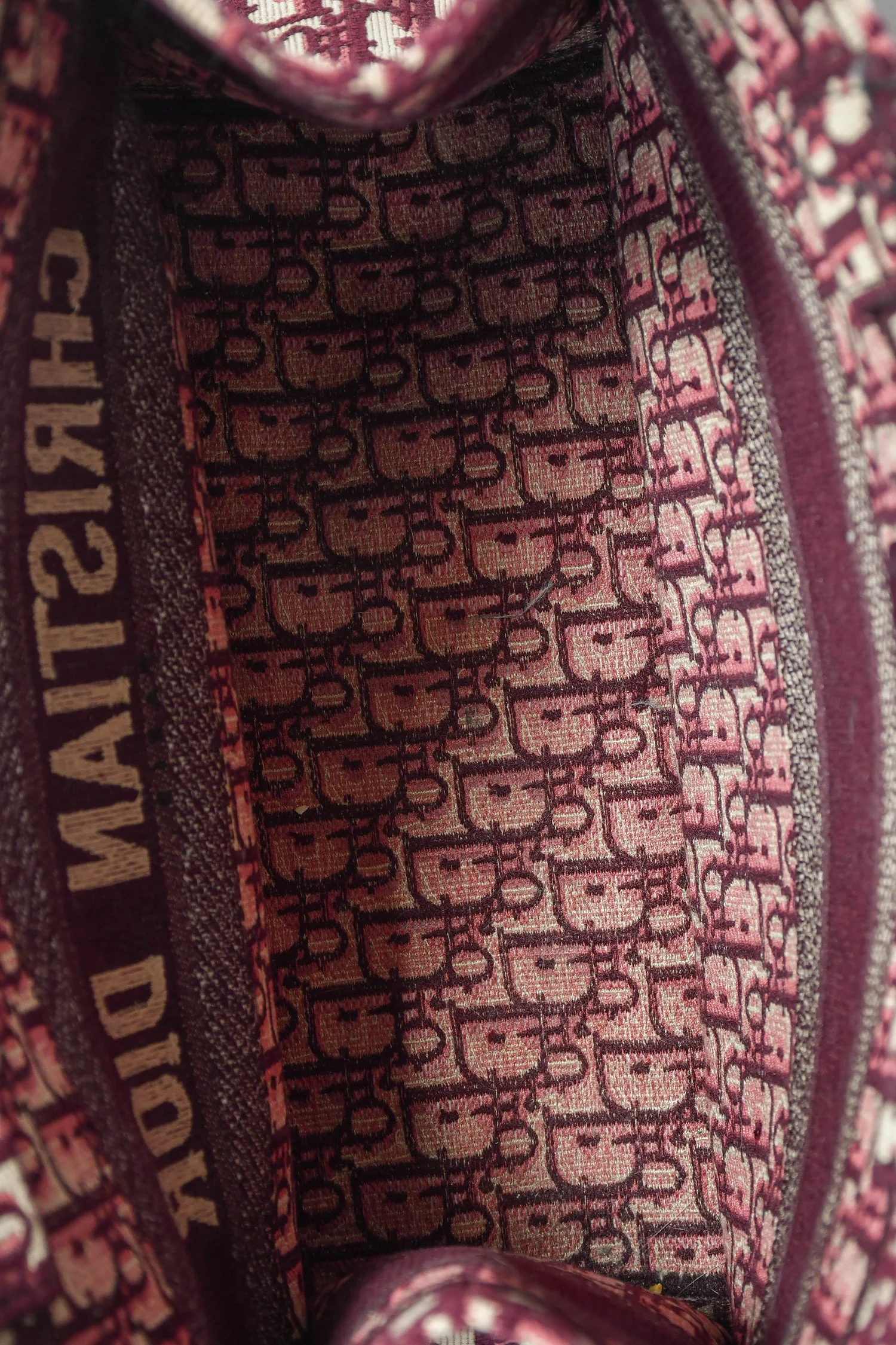 Christian Dior 2019 Burgundy Oblique Jacquard Medium Book Tote - Image 7